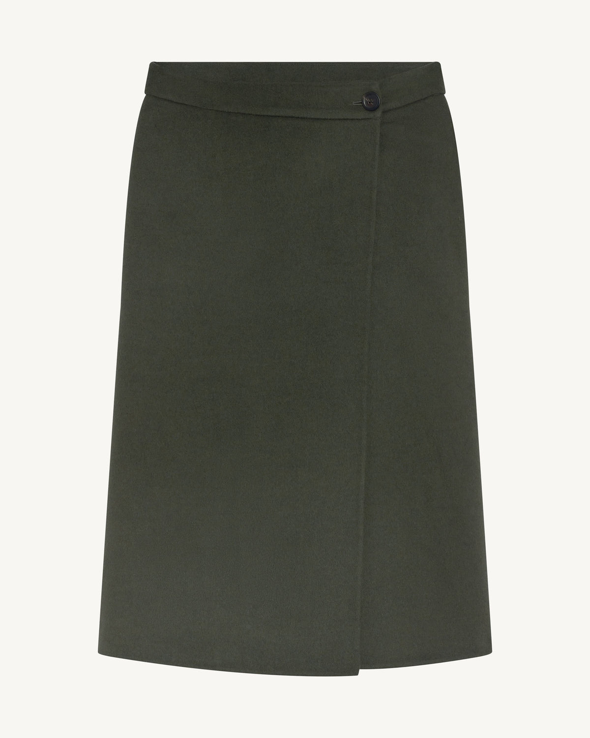 Jupe portefeuille-KAKI KOMBU-90% laine 10% cachemire