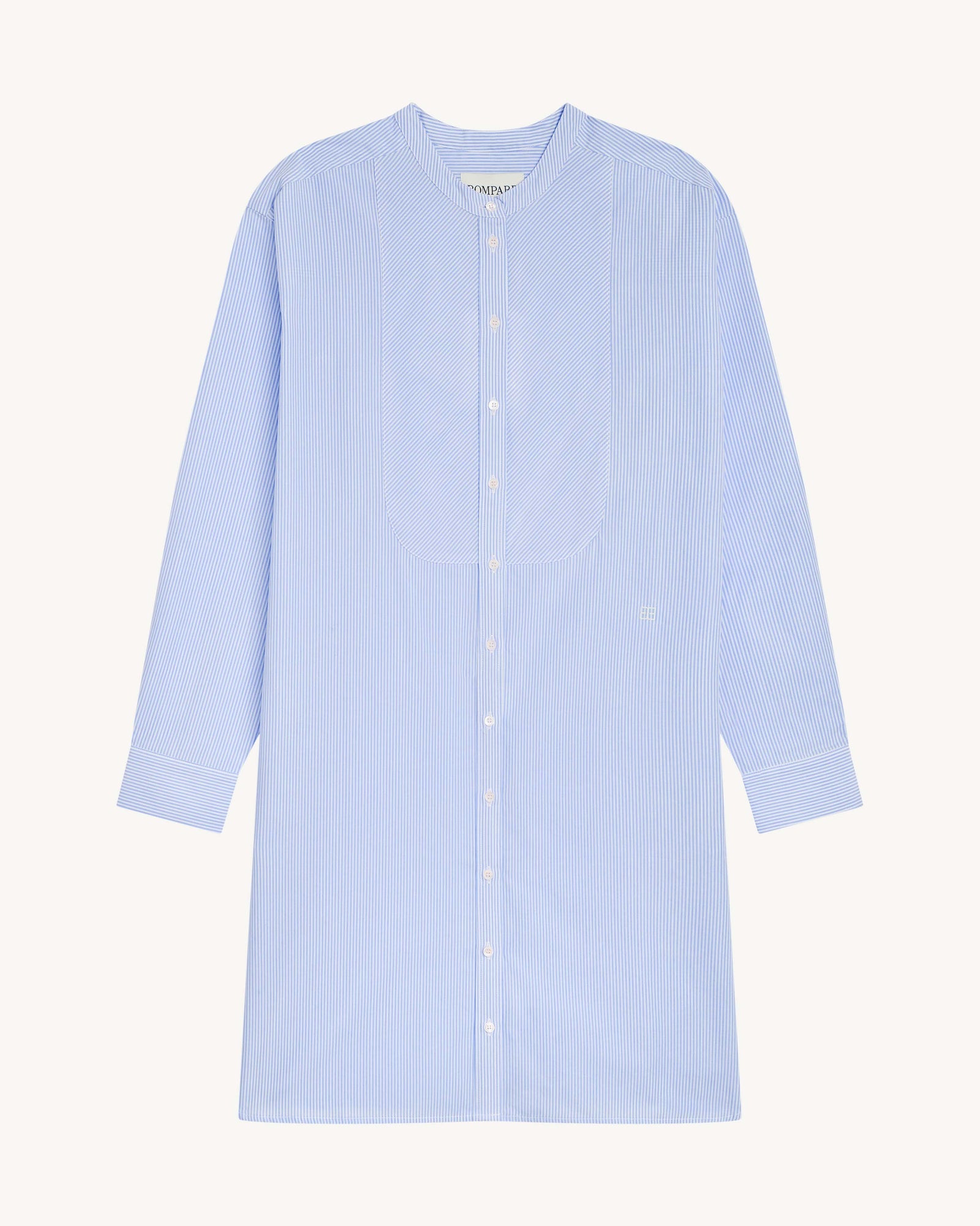 Robe chemise rayée-BLEU DE DELFT-100% coton