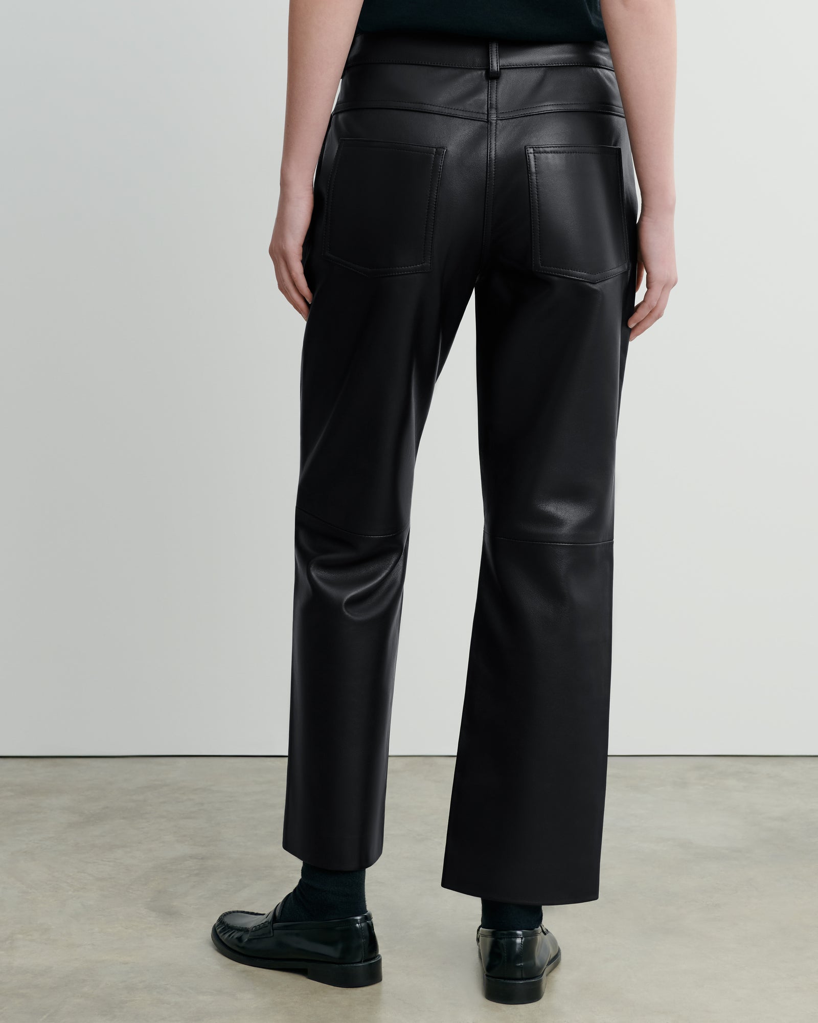 Pantalon en cuir-NOIR-100% cuir agneau