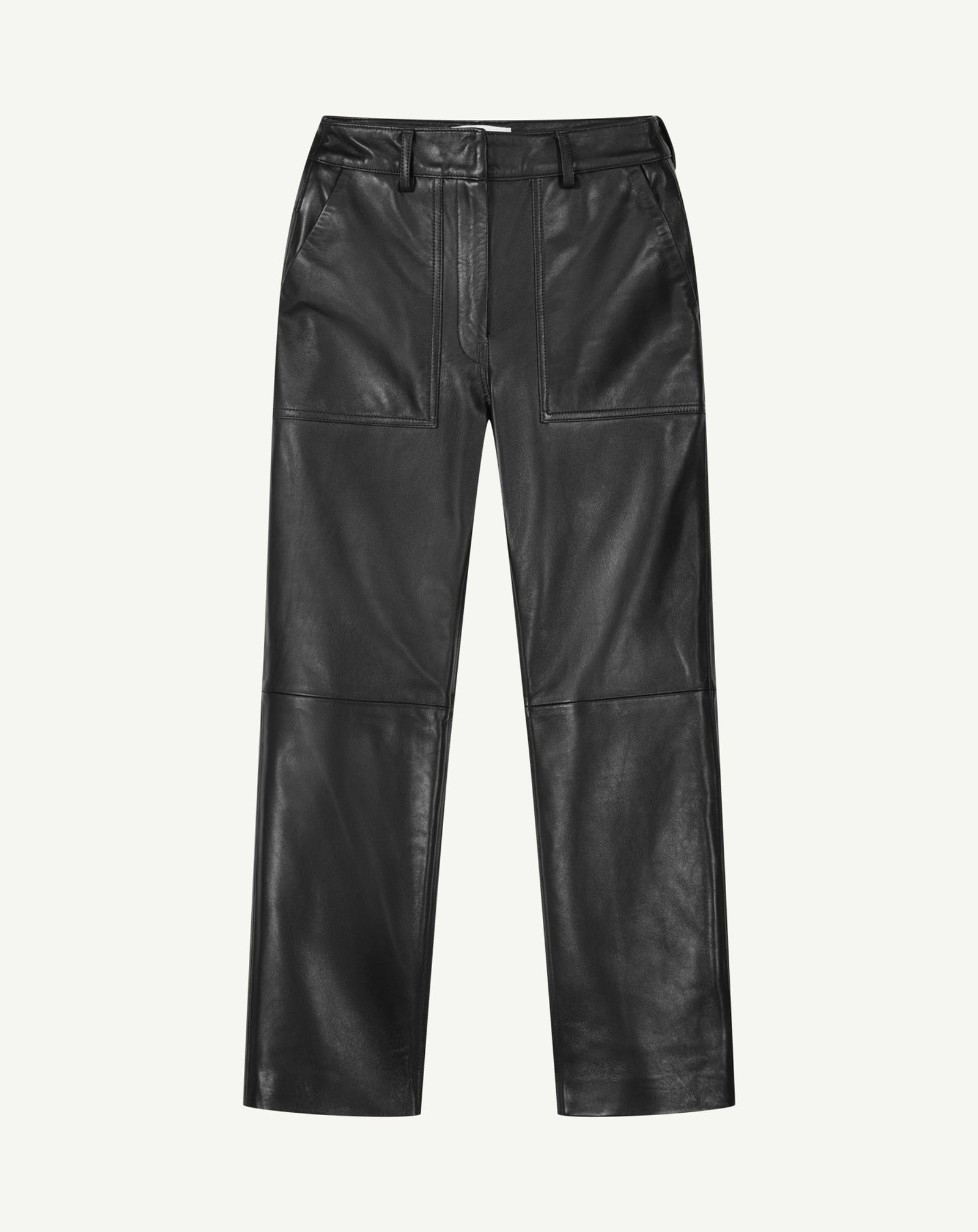 Pantalon en cuir-NOIR-100% cuir agneau