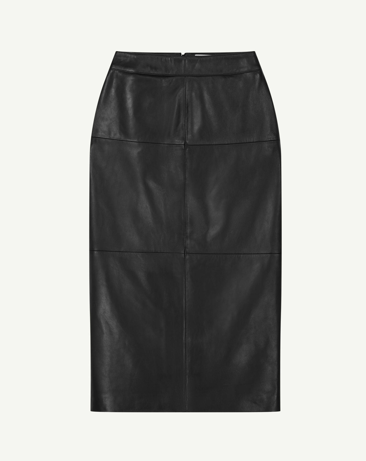Jupe midi en cuir-NOIR-100% cuir agneau