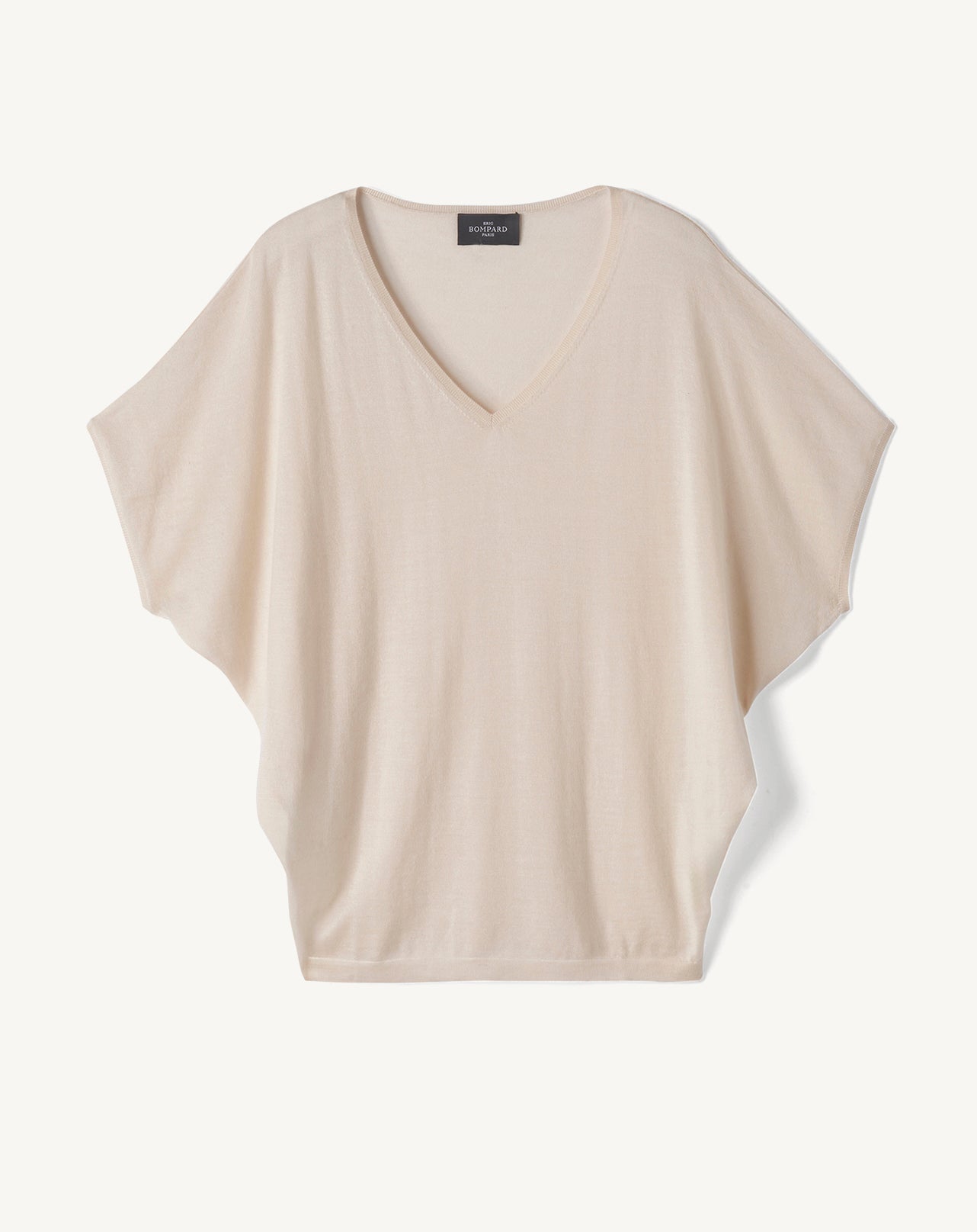 Pull V ultrafin chauve-souris-PLATRE-70% CACHEMIRE 30% SOIE