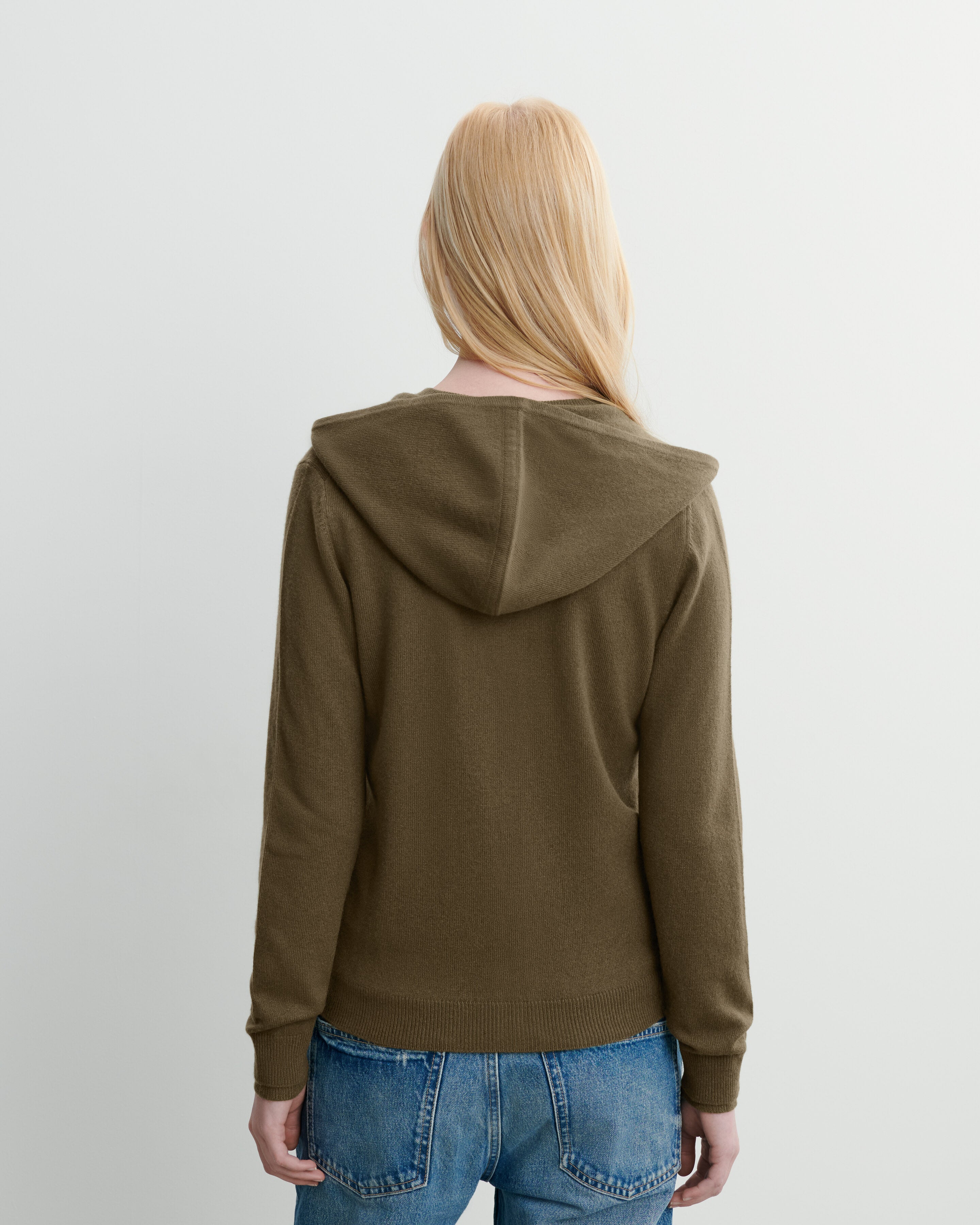Pull à capuche zippé-BRONZE-100% cachemire