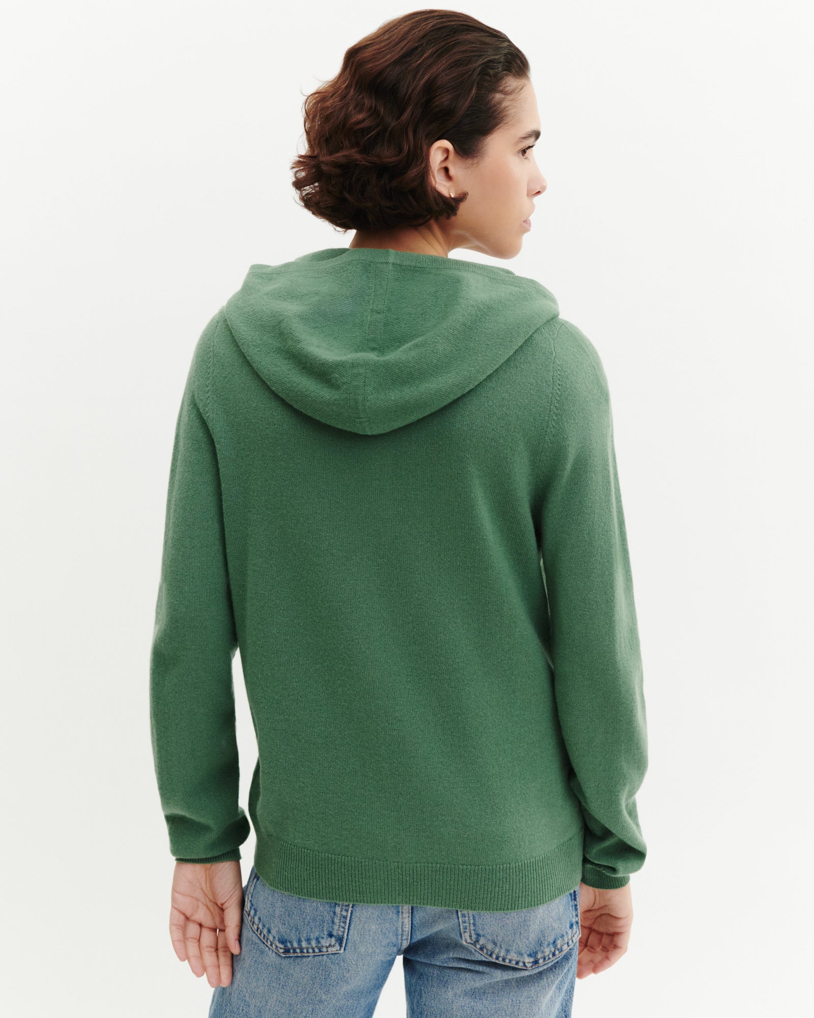 Pull à capuche zippé-JADE-100% cachemire