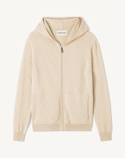 Hoodie zippé-AVOINE-100% CACHEMIRE