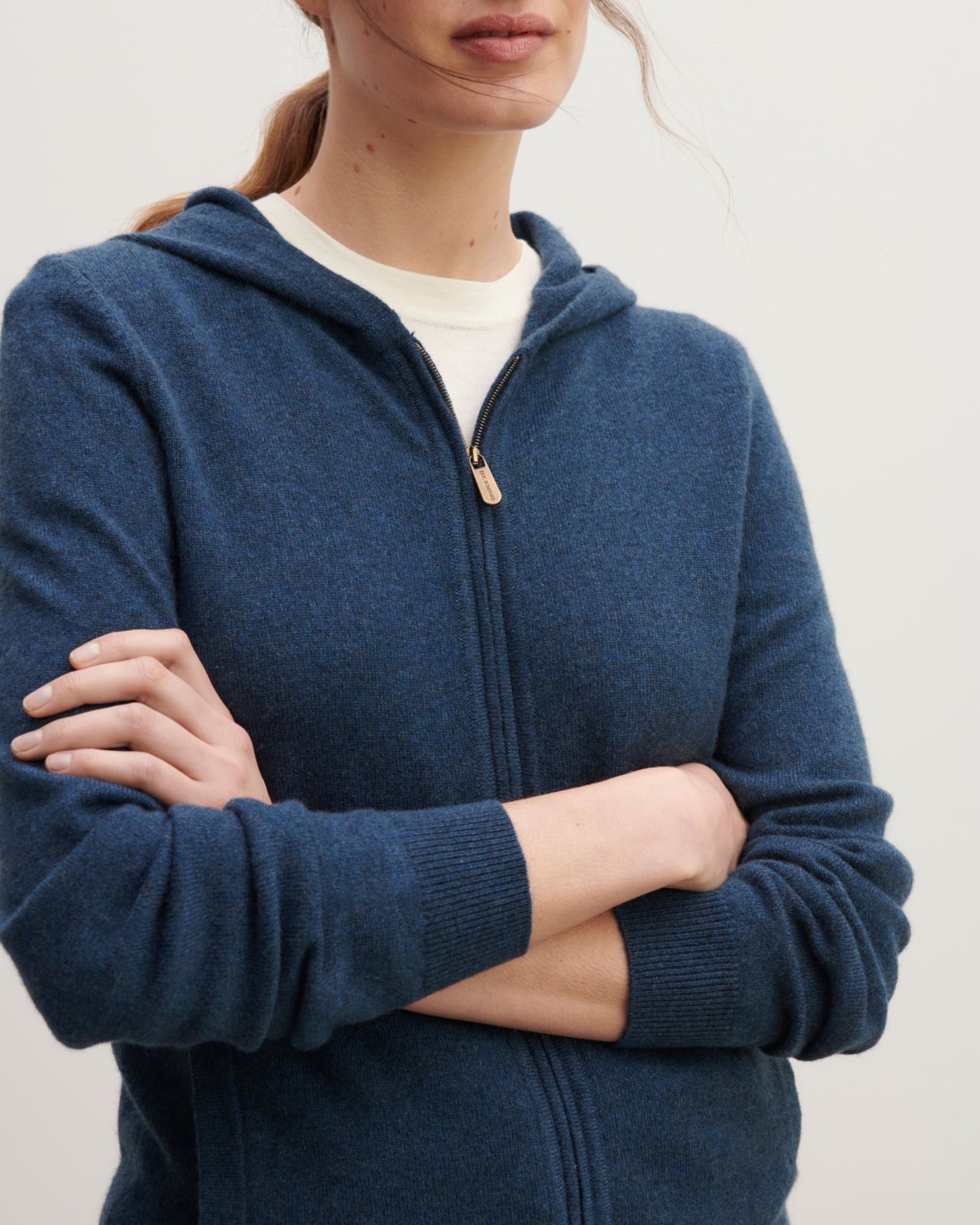 Pull à capuche zippé-AIZOME-100% cachemire