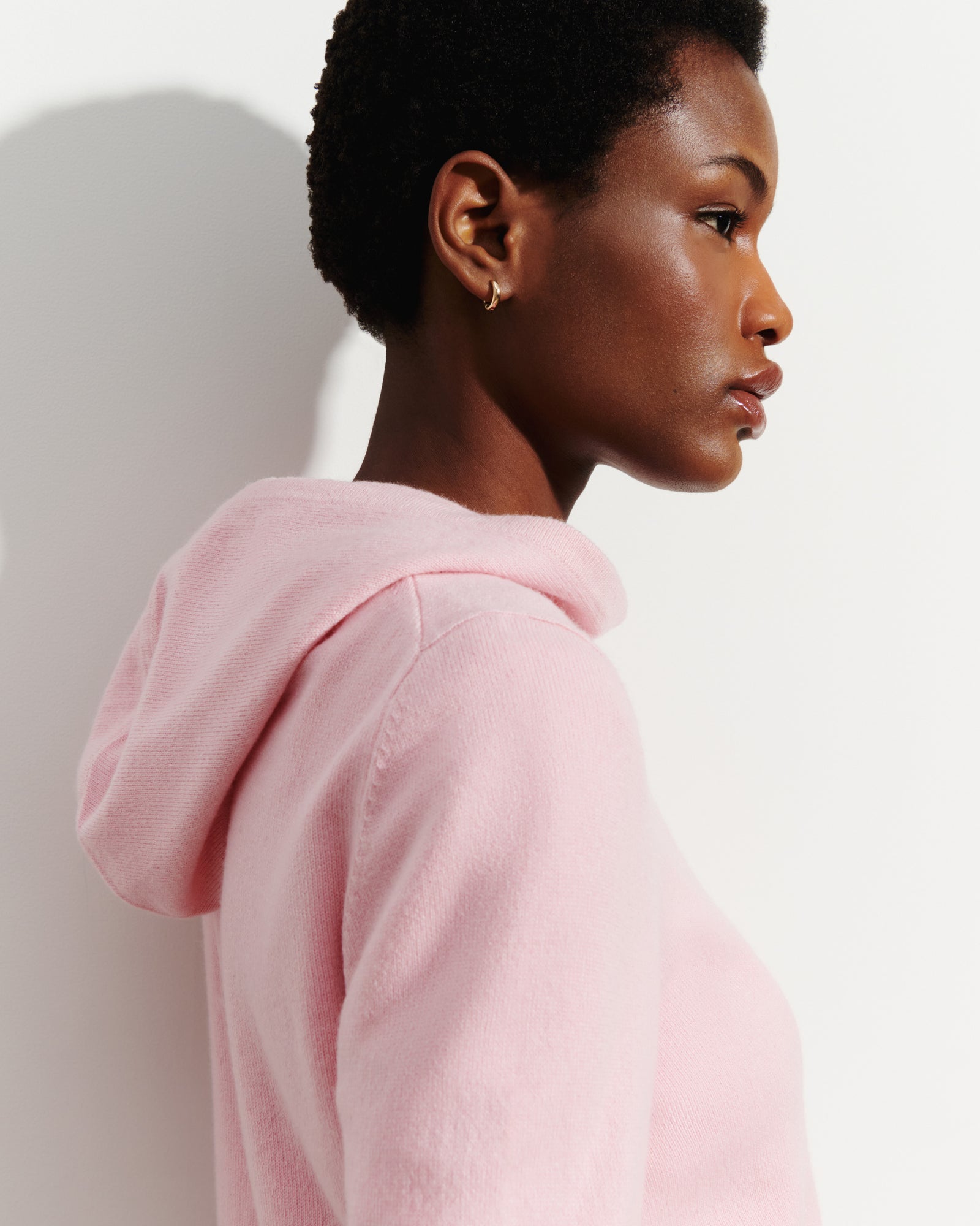 Pull à capuche zippé-SAKURA-100% cachemire