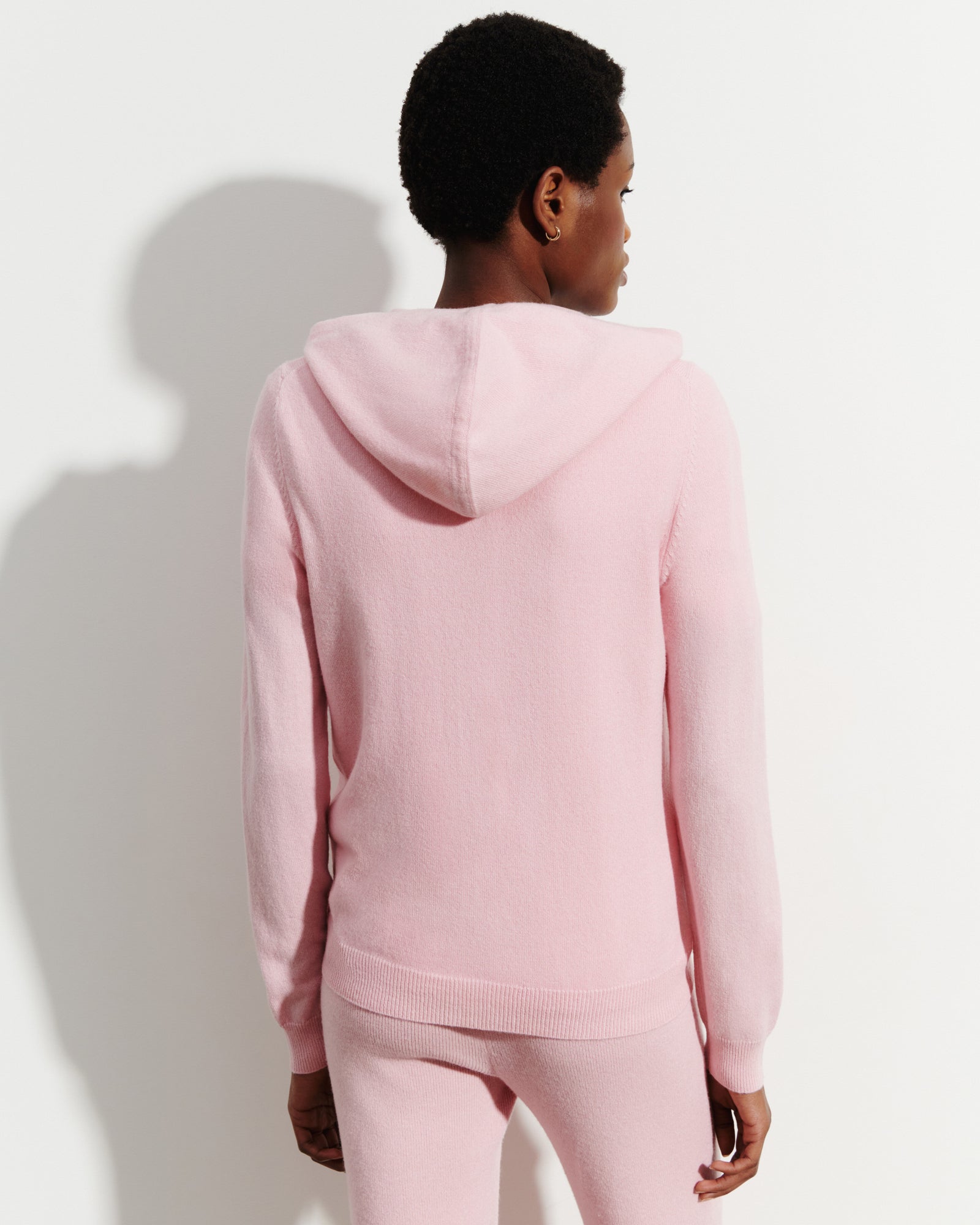 Pull à capuche zippé-SAKURA-100% cachemire