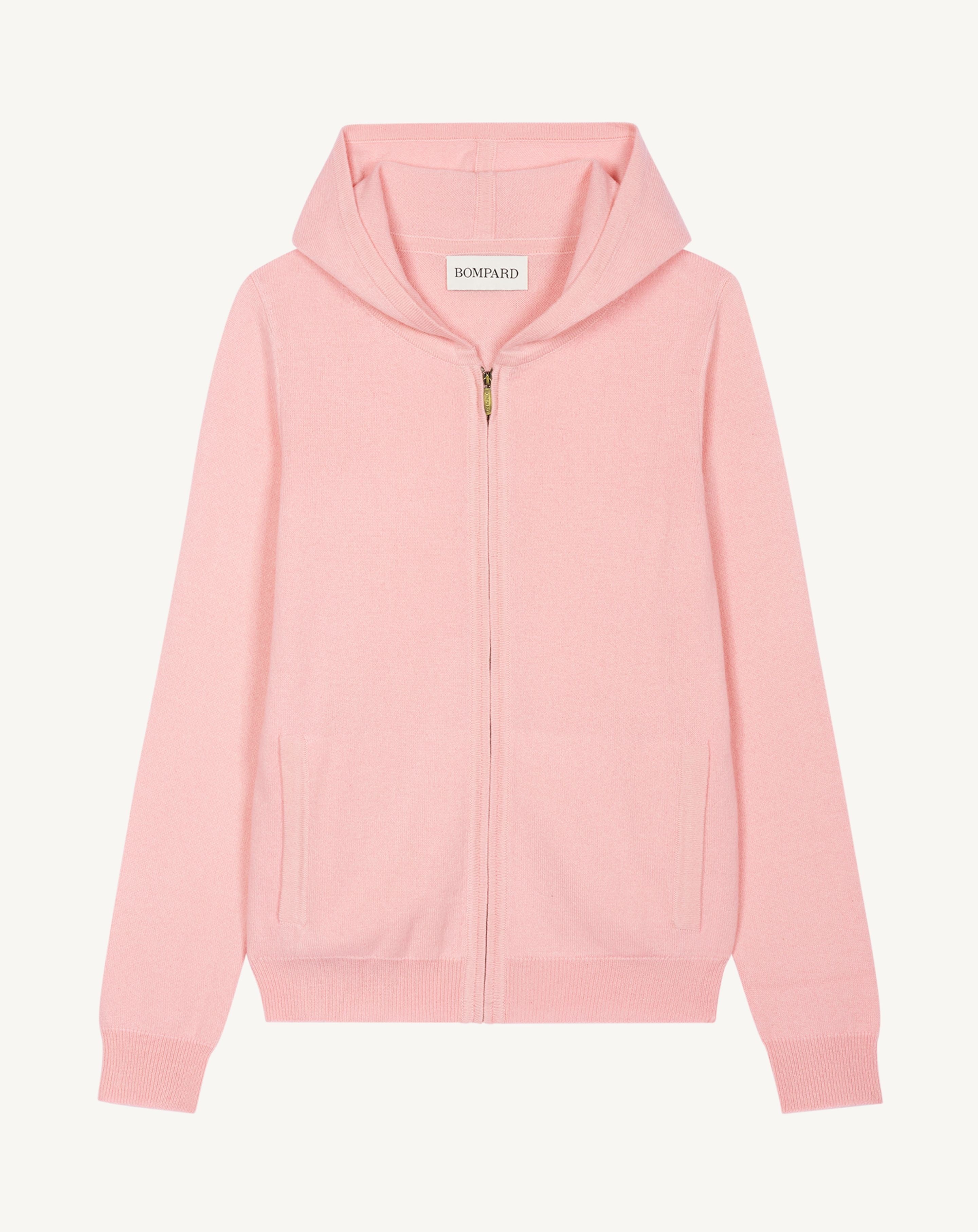 Pull à capuche zippé-SAKURA-100% cachemire