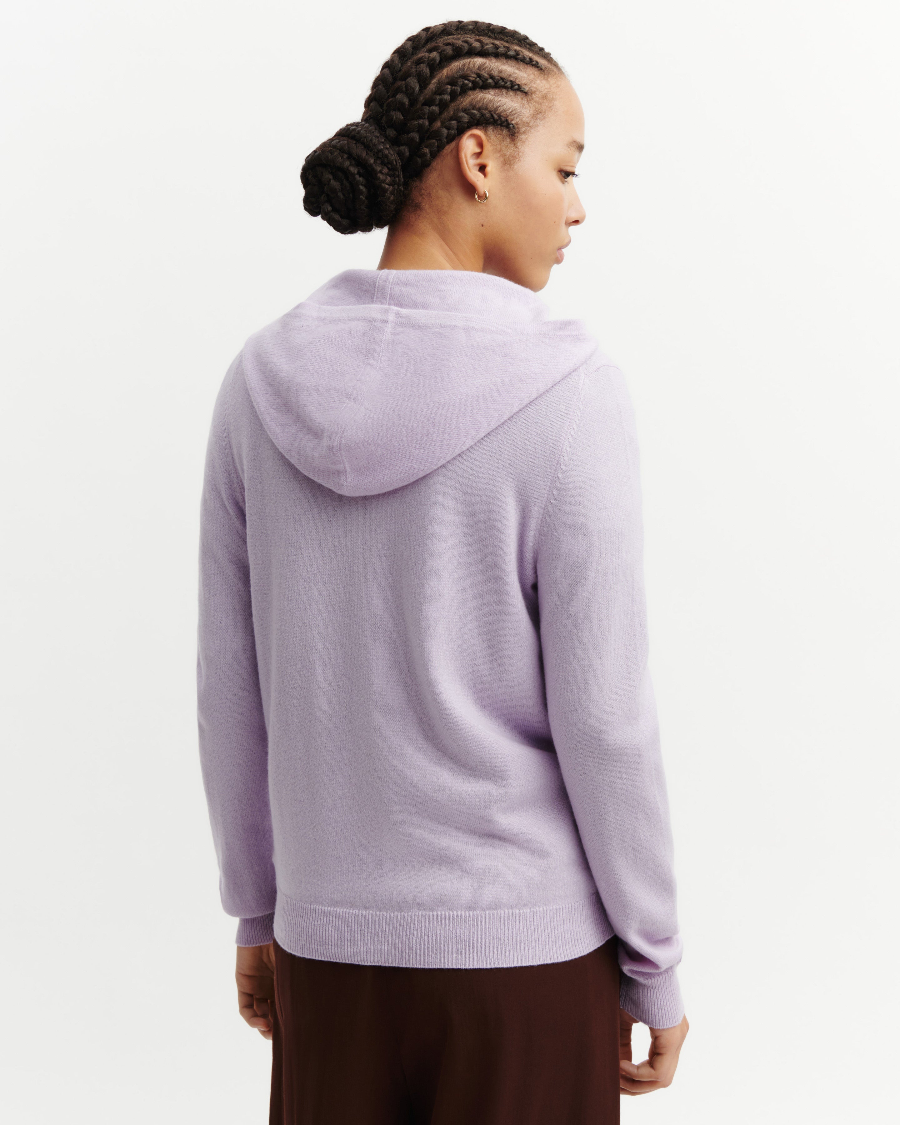 Pull à capuche zippé-JACINTHE-100% cachemire