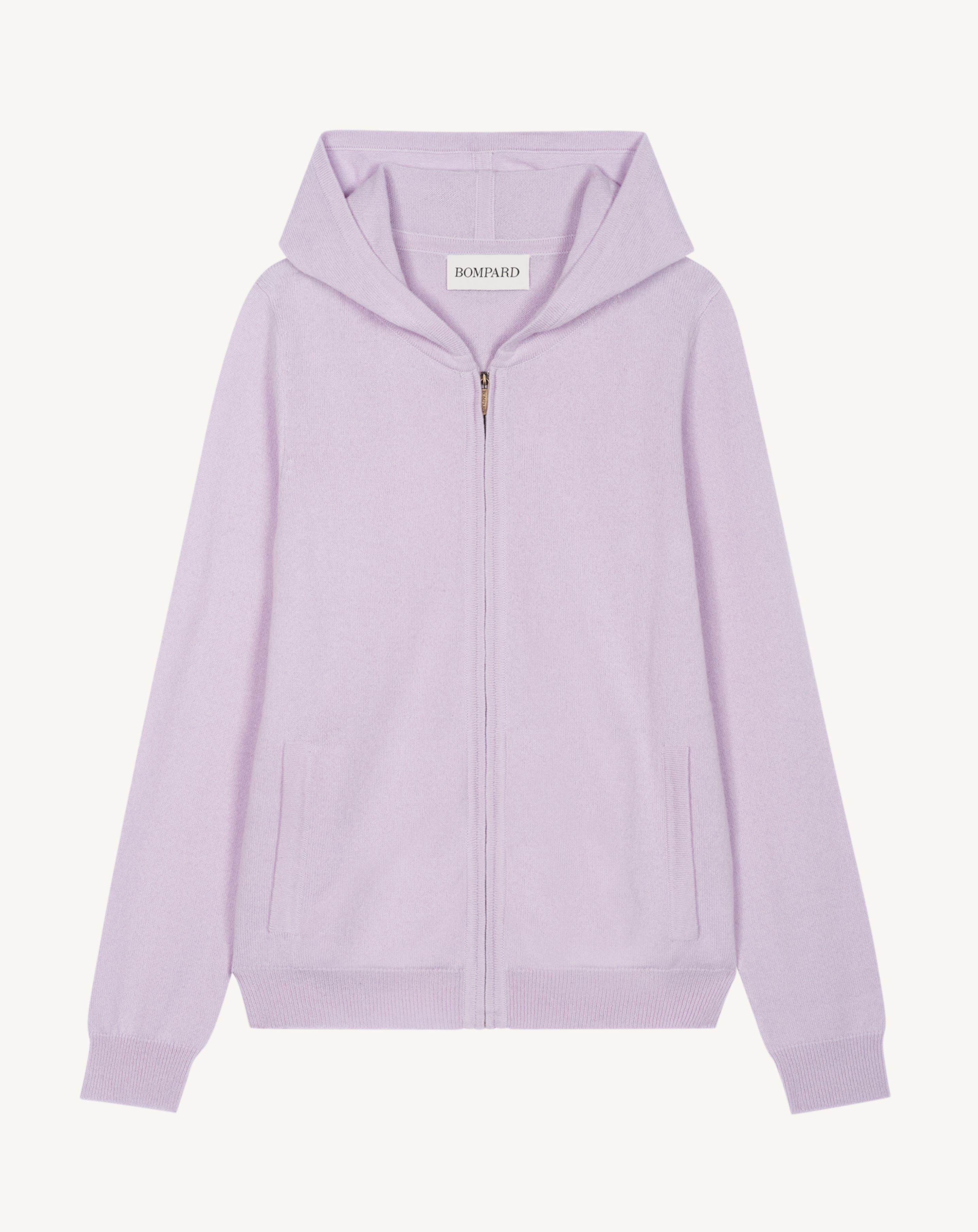 Pull à capuche zippé-JACINTHE-100% cachemire