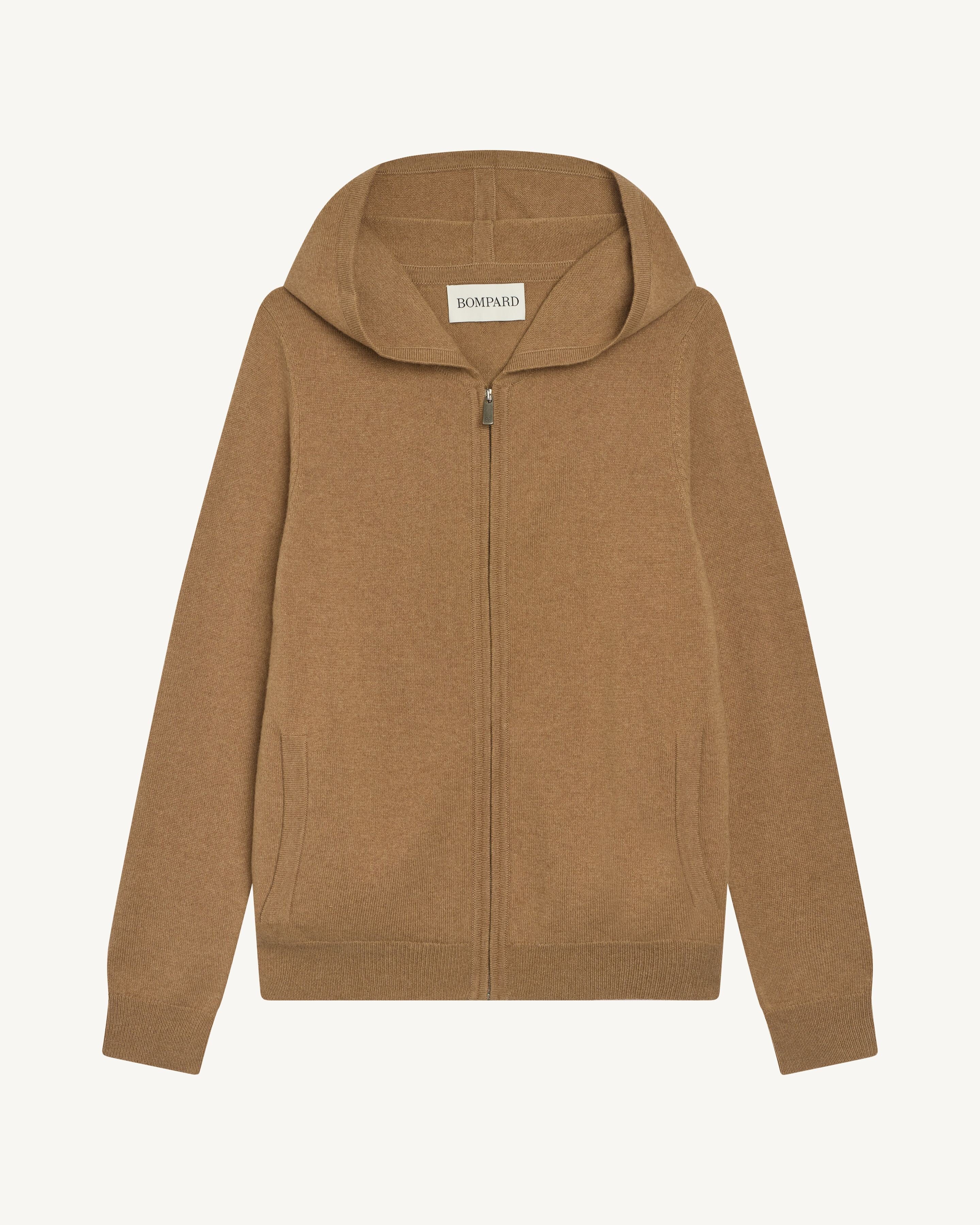 Pull à capuche zippé-KRAFT-100% cachemire