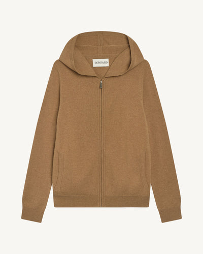 Pull à capuche zippé-KRAFT-100% cachemire