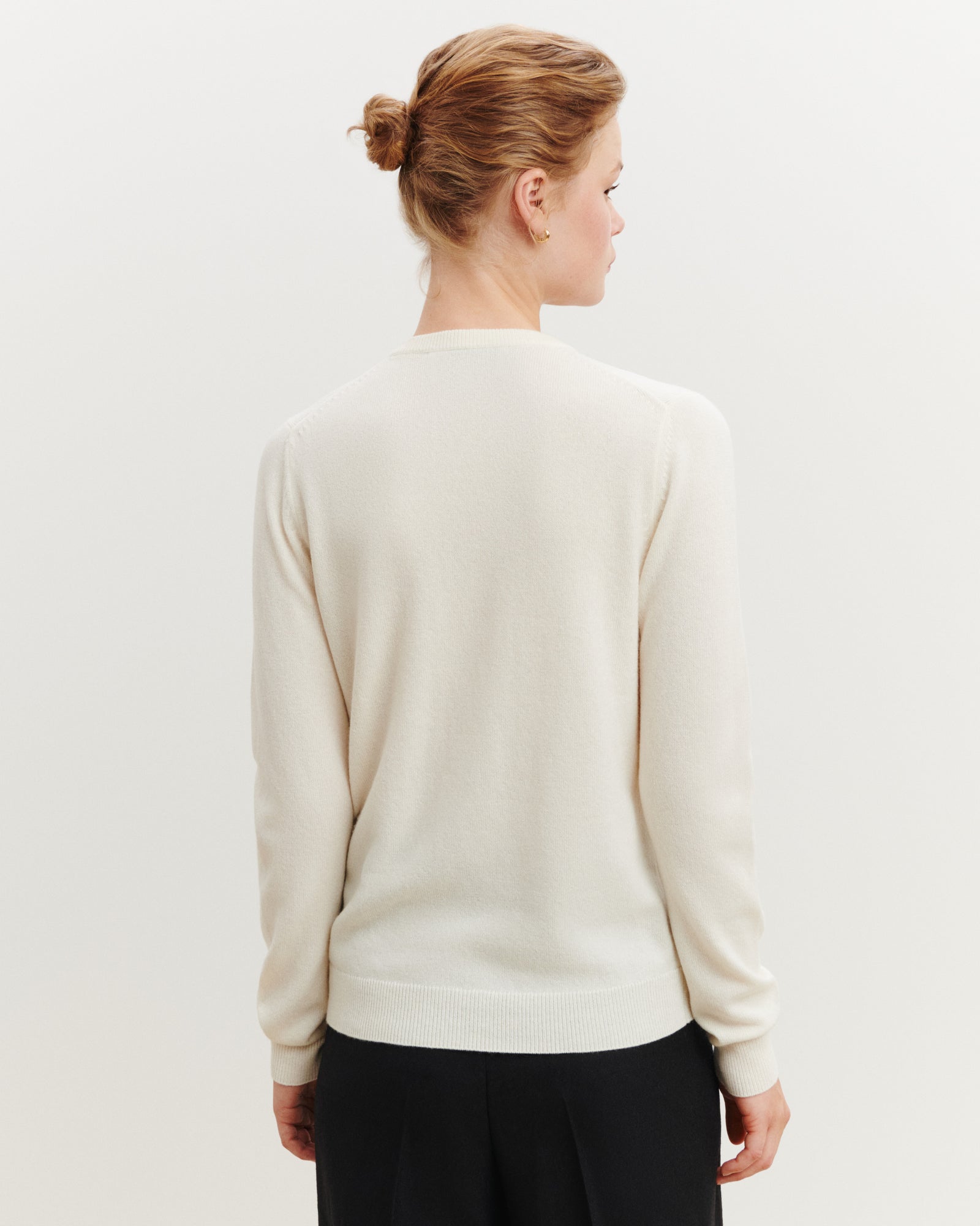 Pull col V Origines-NATUREL-100% cachemire