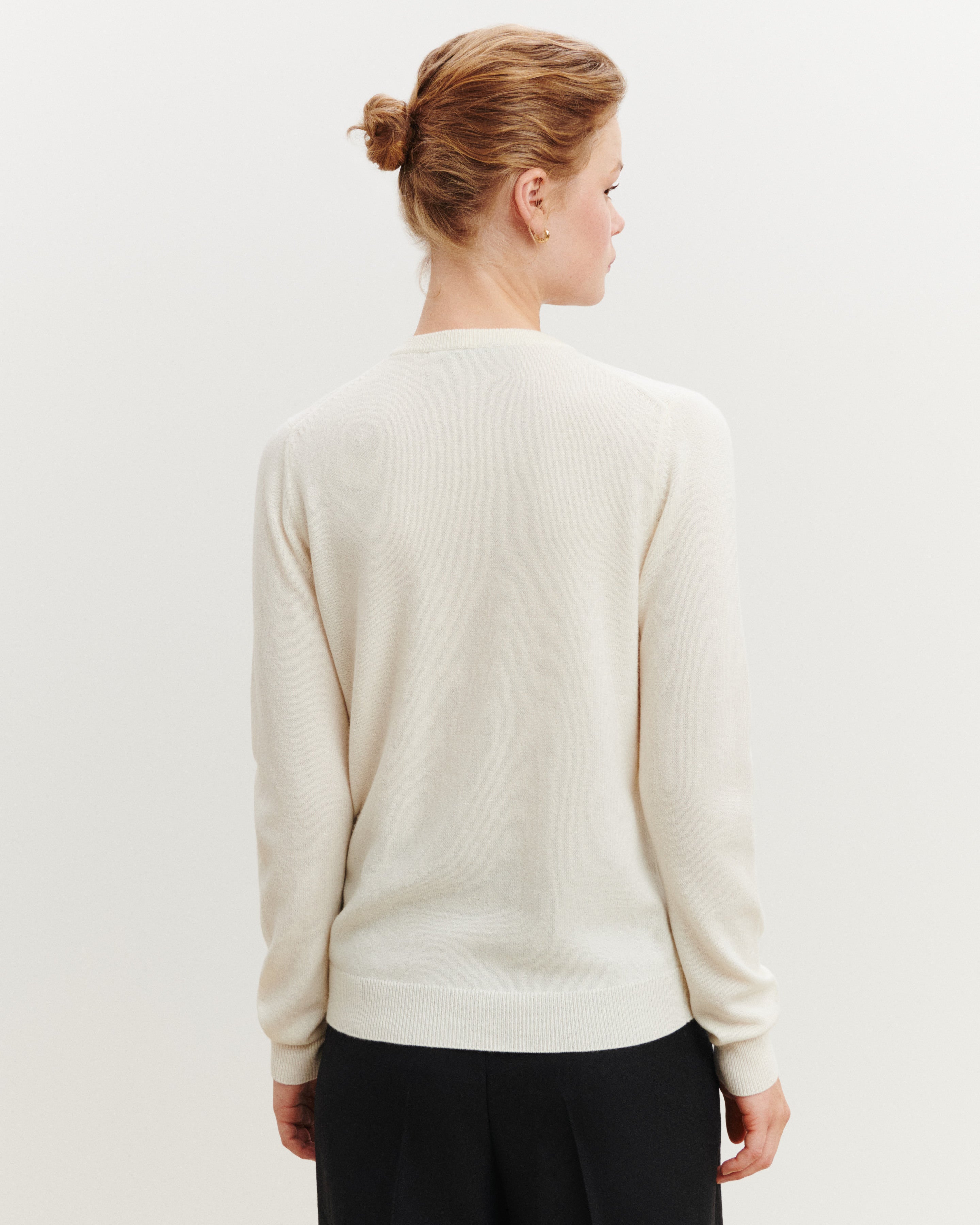 Pull col V Origines-NATUREL-100% cachemire