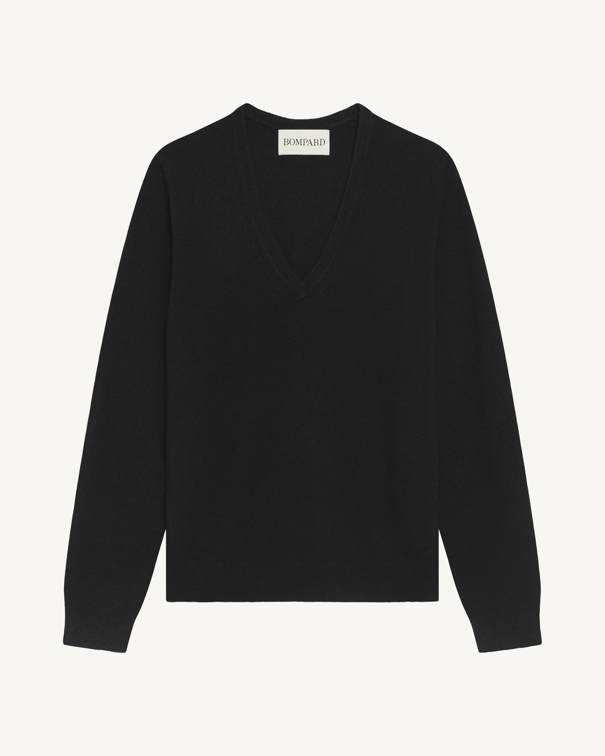 Pull col V Origines-NOIR-100% cachemire