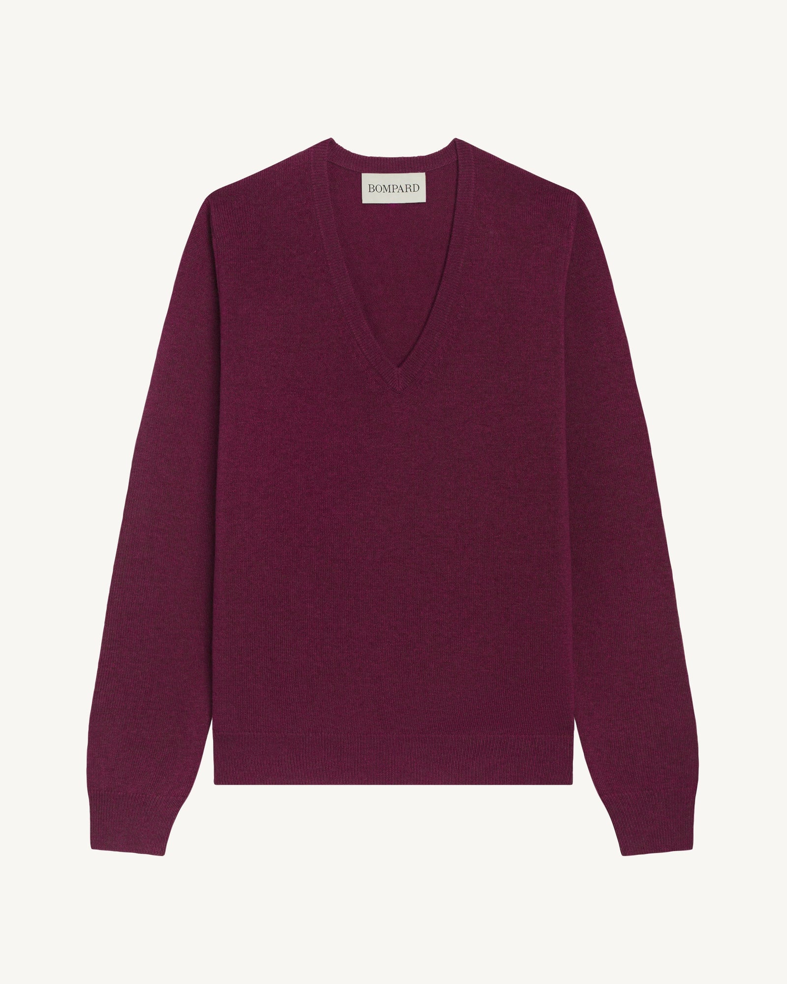 Pull col V Origines-GRENAT-100% cachemire