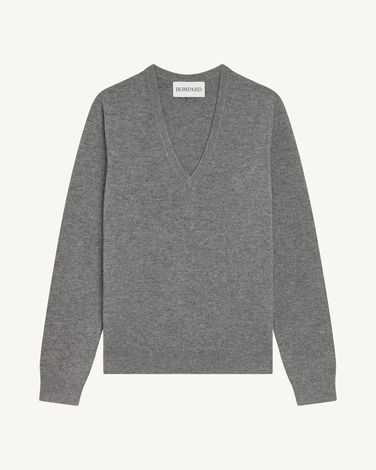 Pull col V Origines-GRIS METEORITE-100% cachemire