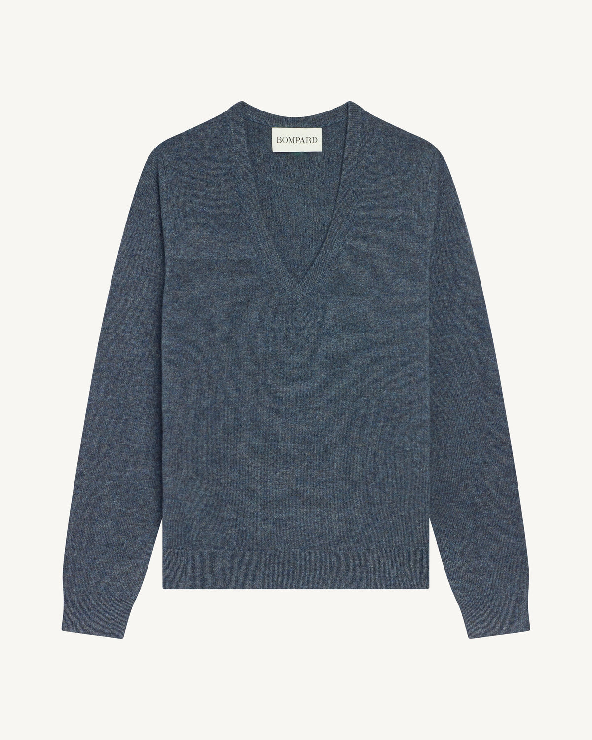 Pull col V Origines-BLEU GRANIT-100% cachemire