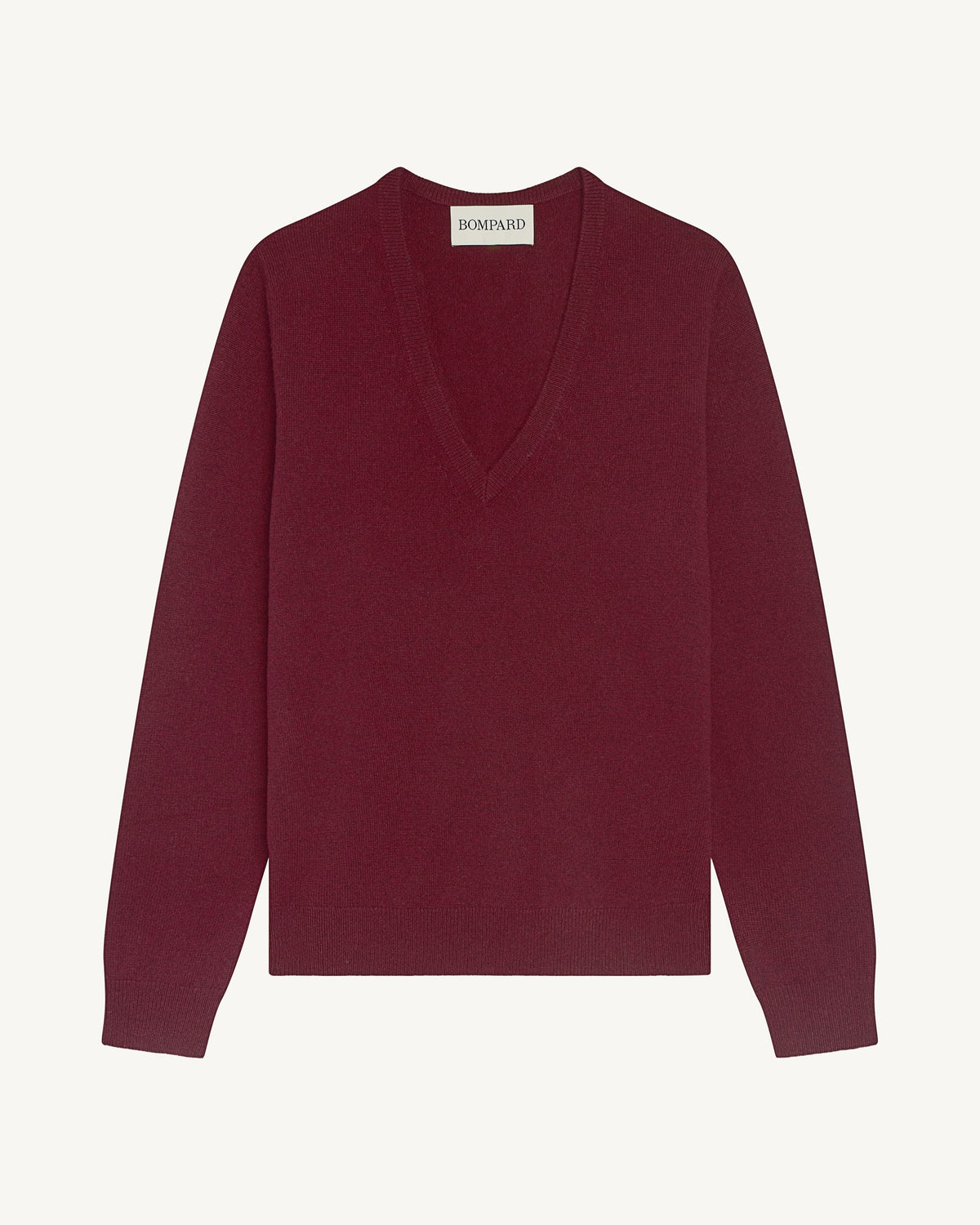 Pull col V Origines-ROUGE D'ORIENT-100% cachemire