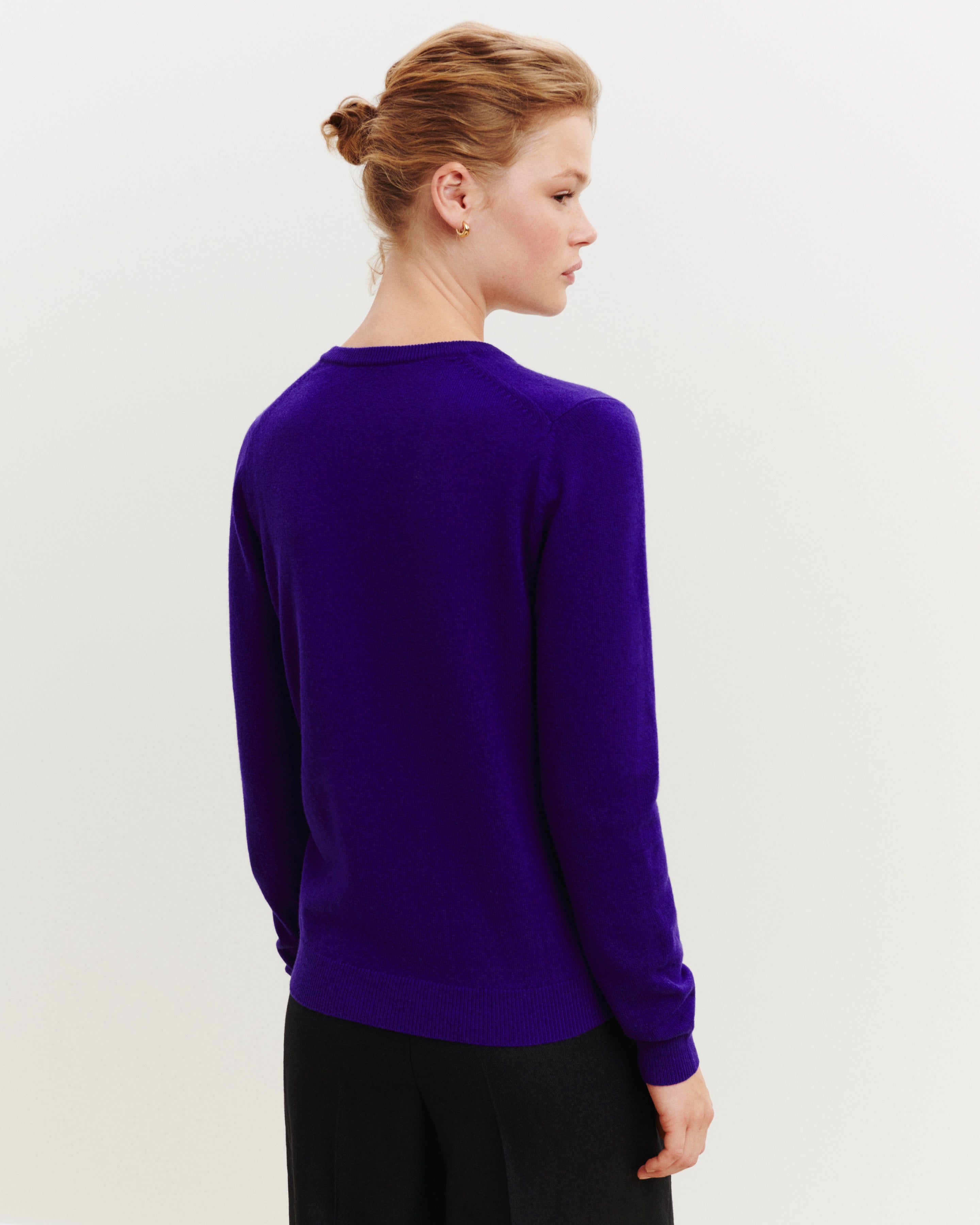 Pull col V Origines-ULTRAVIOLET-100% cachemire