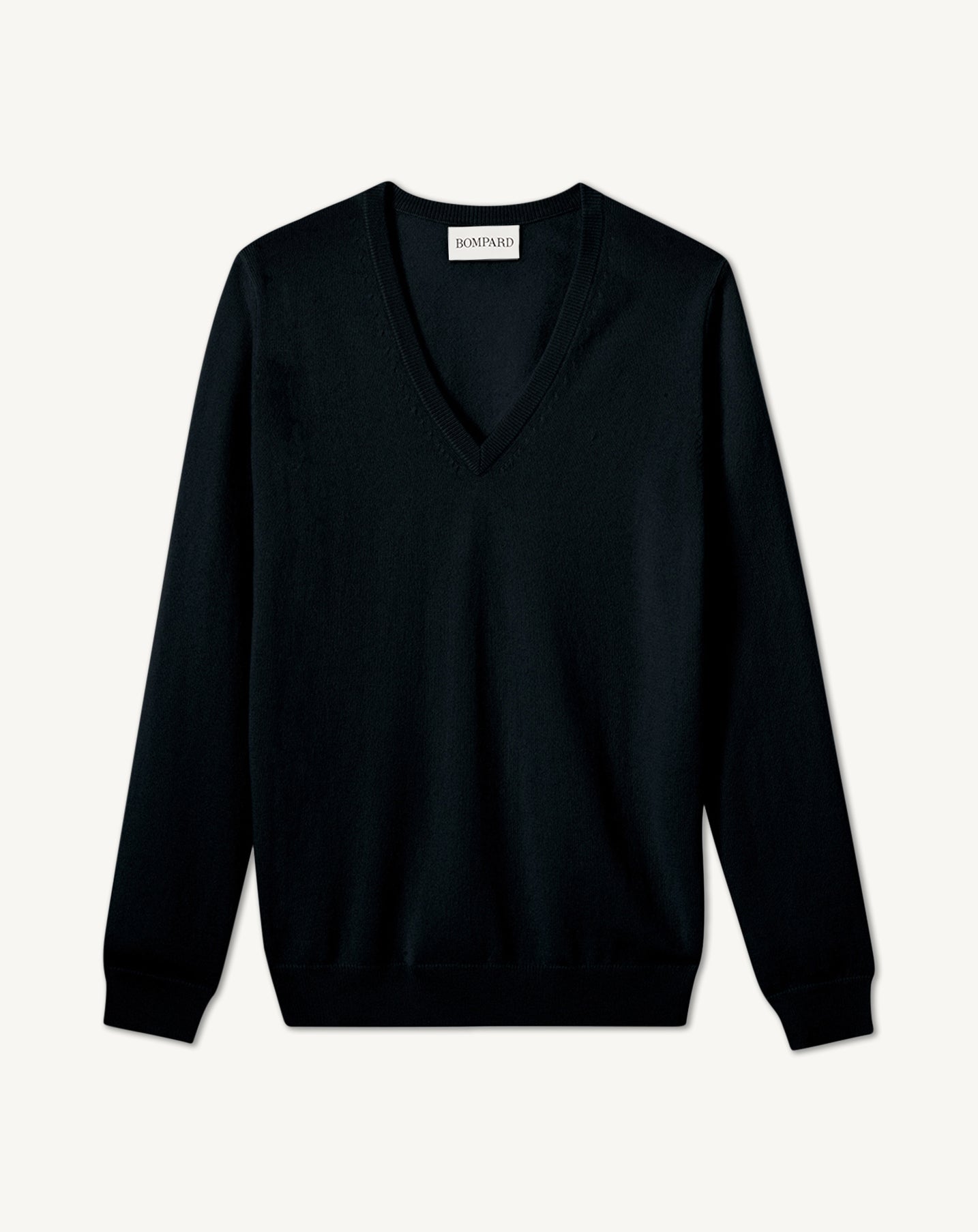 Pull V classique-NOIR-100% CACHEMIRE