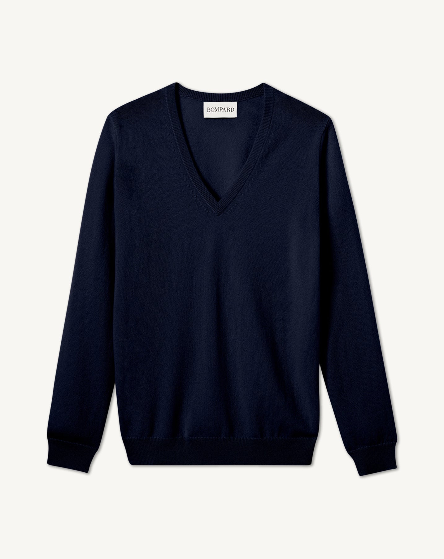Pull V classique-MARINE-100% CACHEMIRE