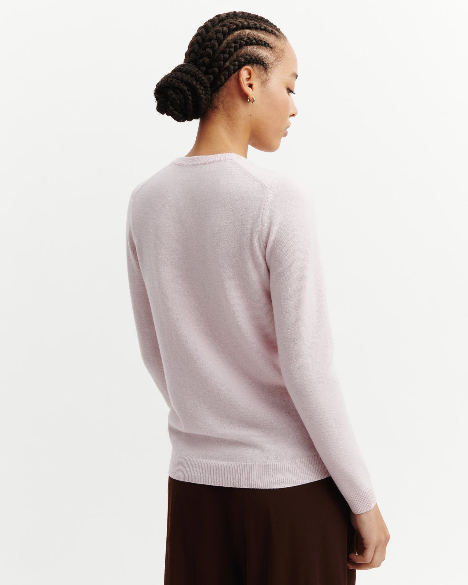 Pull col V classique-CERISIER-100% cachemire