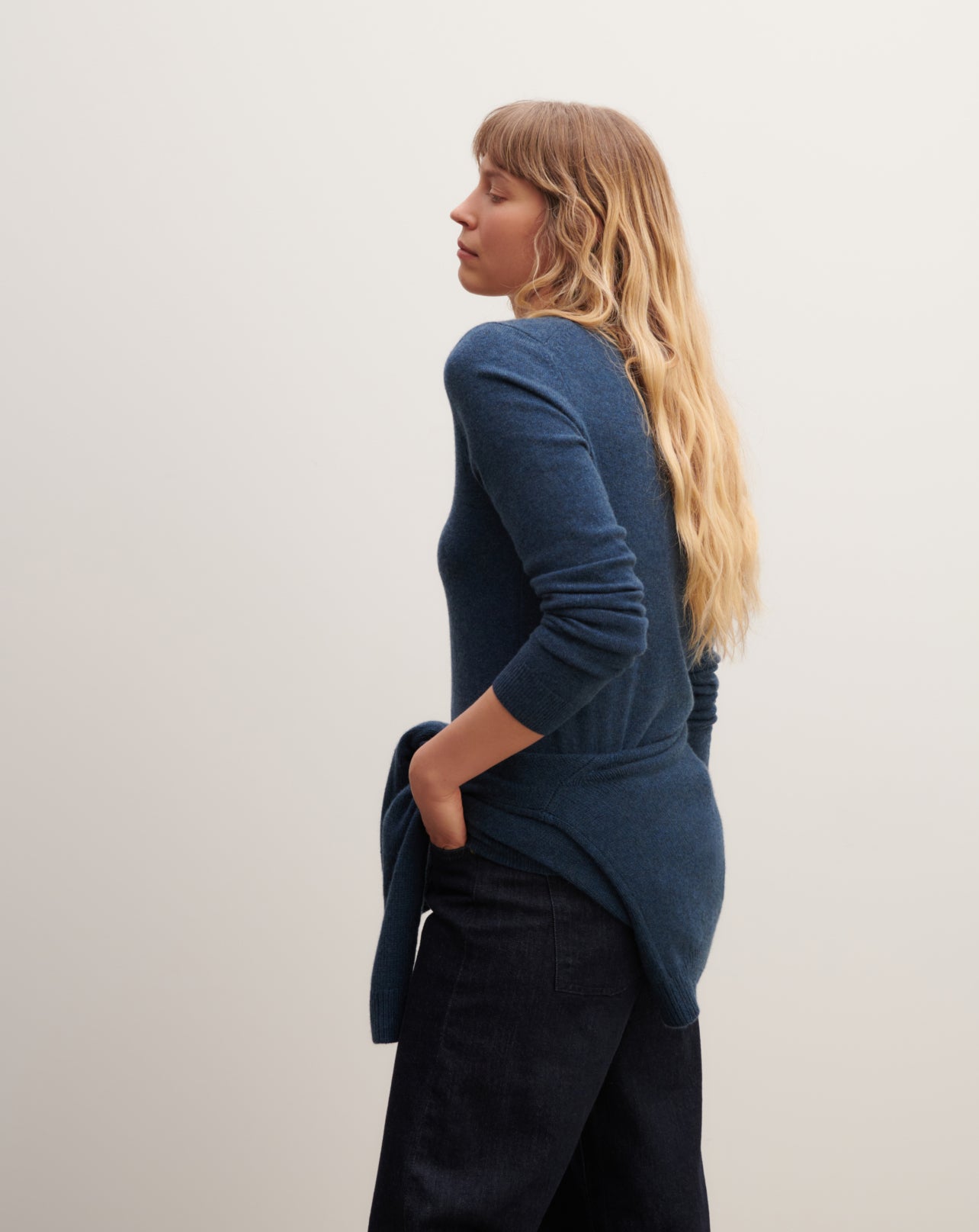 Pull col V classique-AIZOME-100% cachemire