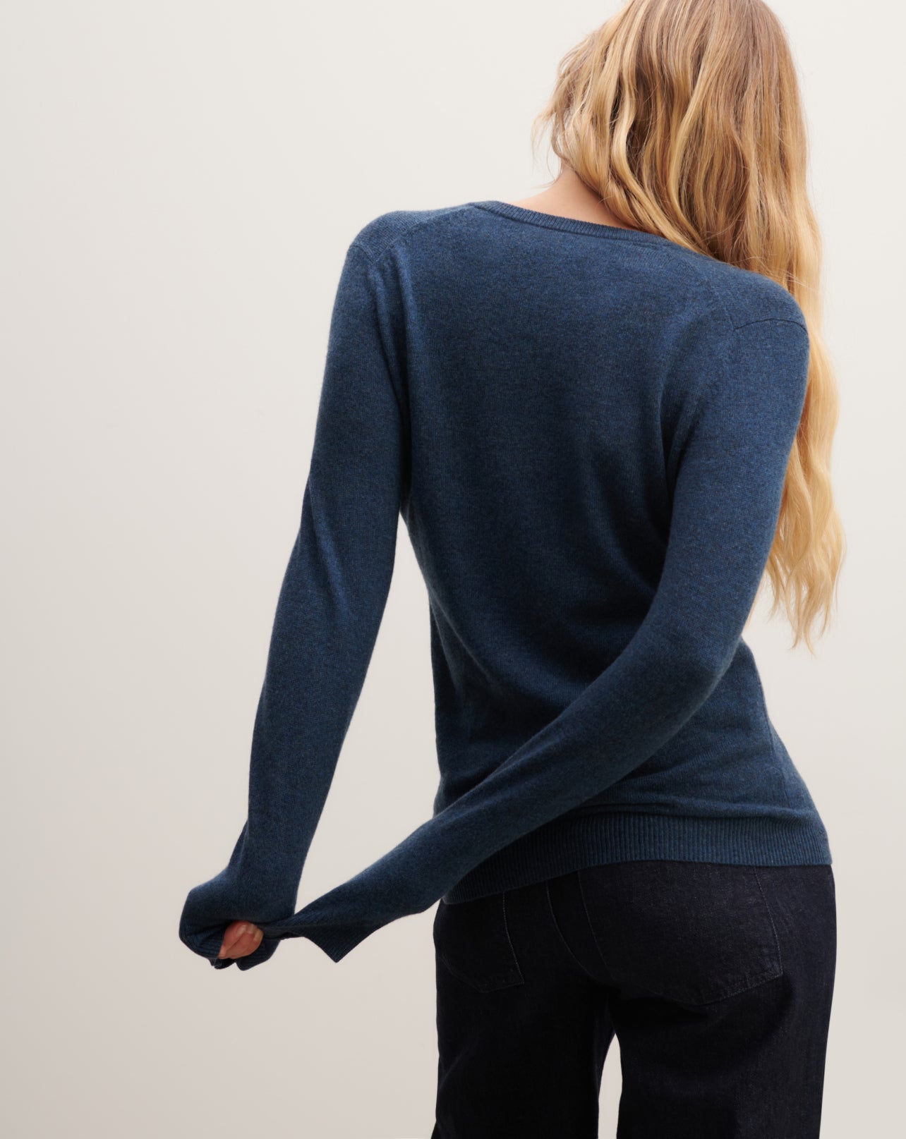 Pull col V classique-AIZOME-100% cachemire