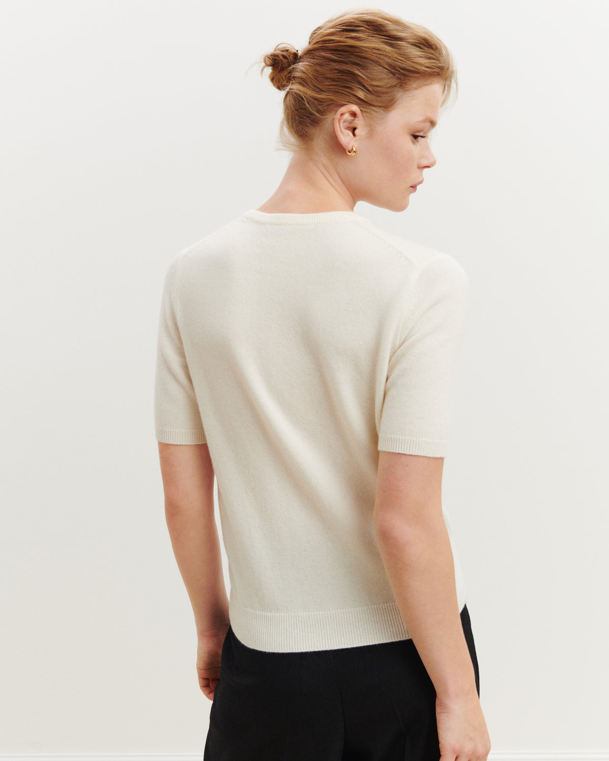 Pull manches courtes Origines-NATUREL-100% cachemire