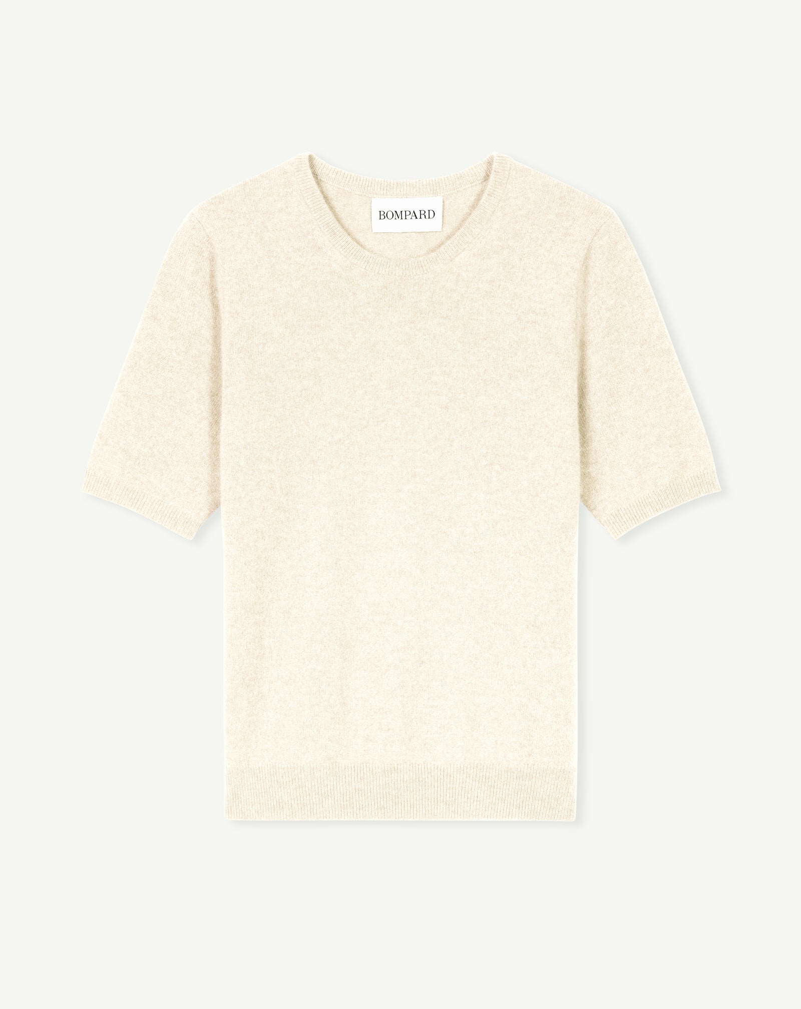 Pull col rond manches courtes-NATUREL-100% CACHEMIRE