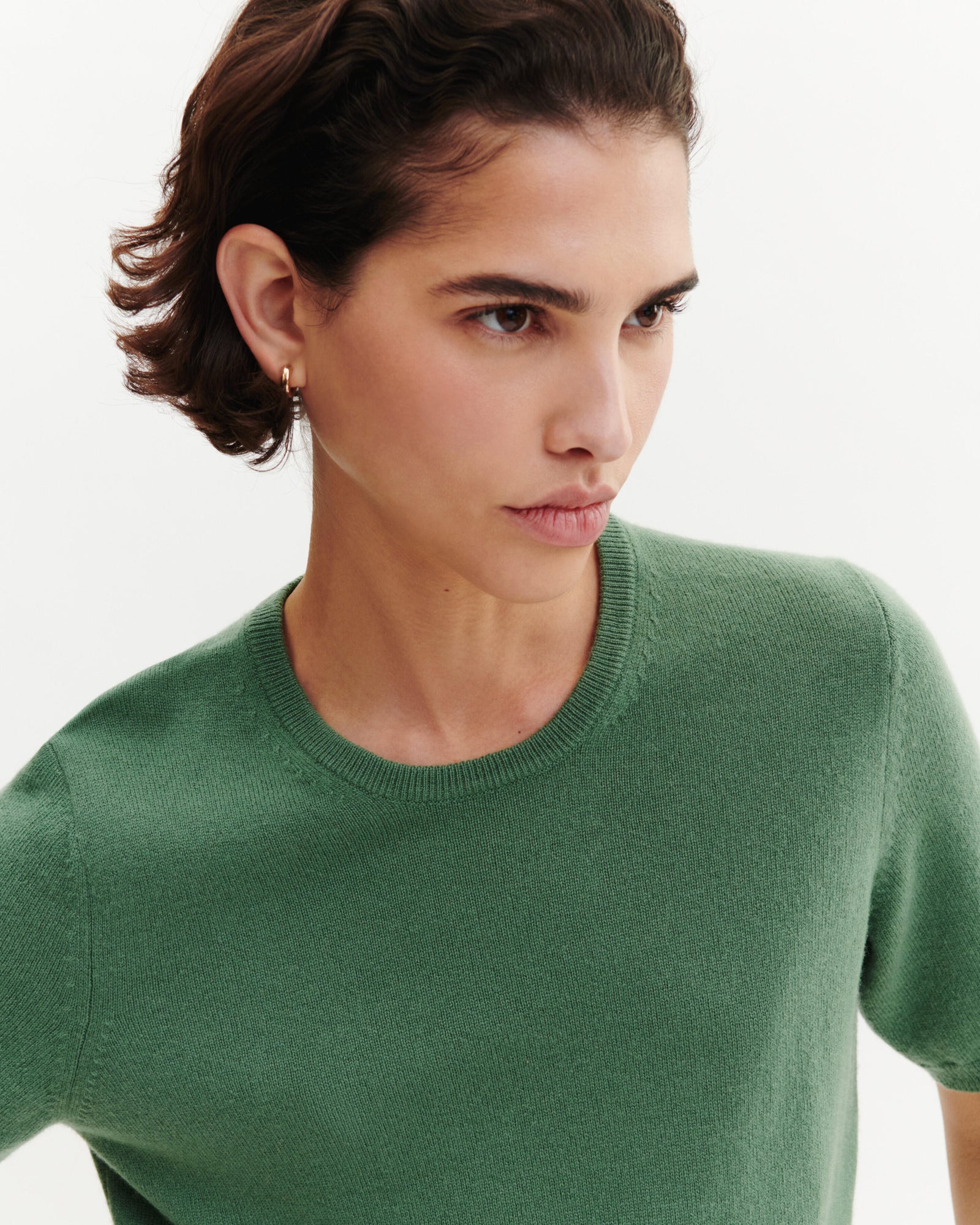 Col rond manches courtes-JADE-100% cachemire