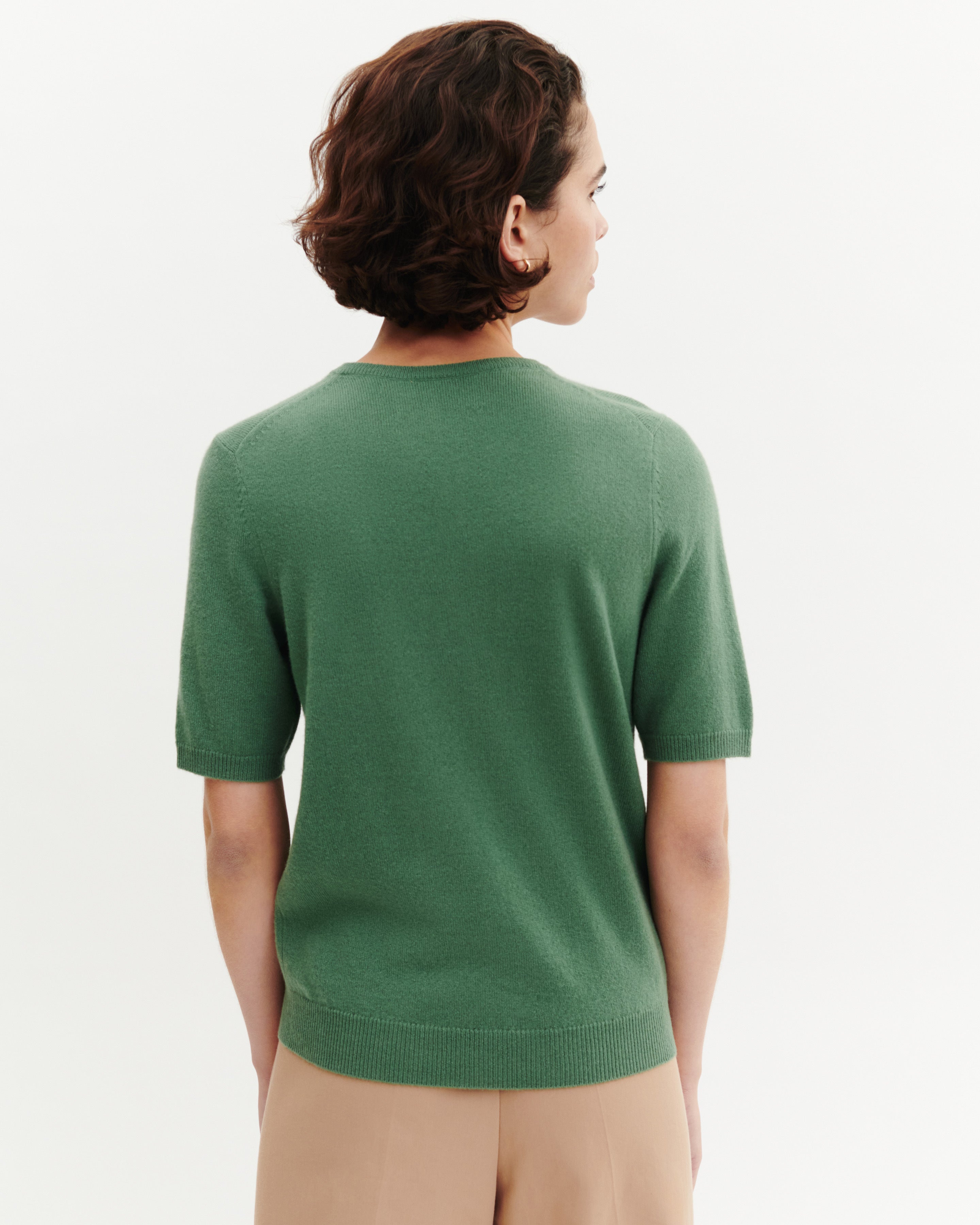 Col rond manches courtes-JADE-100% cachemire