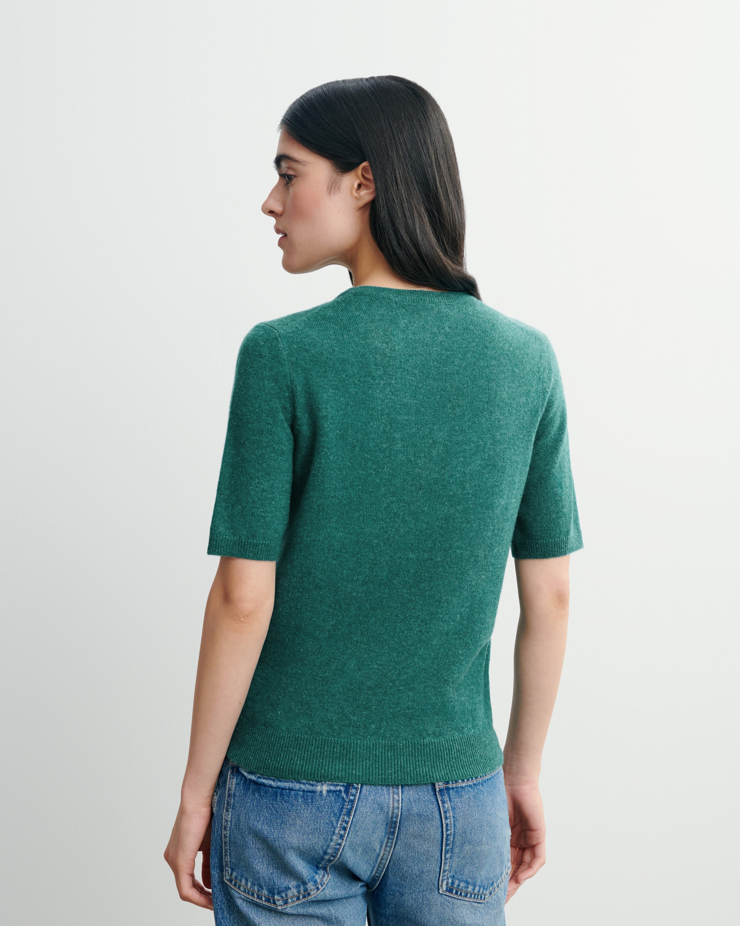 Col rond manches courtes-CEDRE-100% cachemire