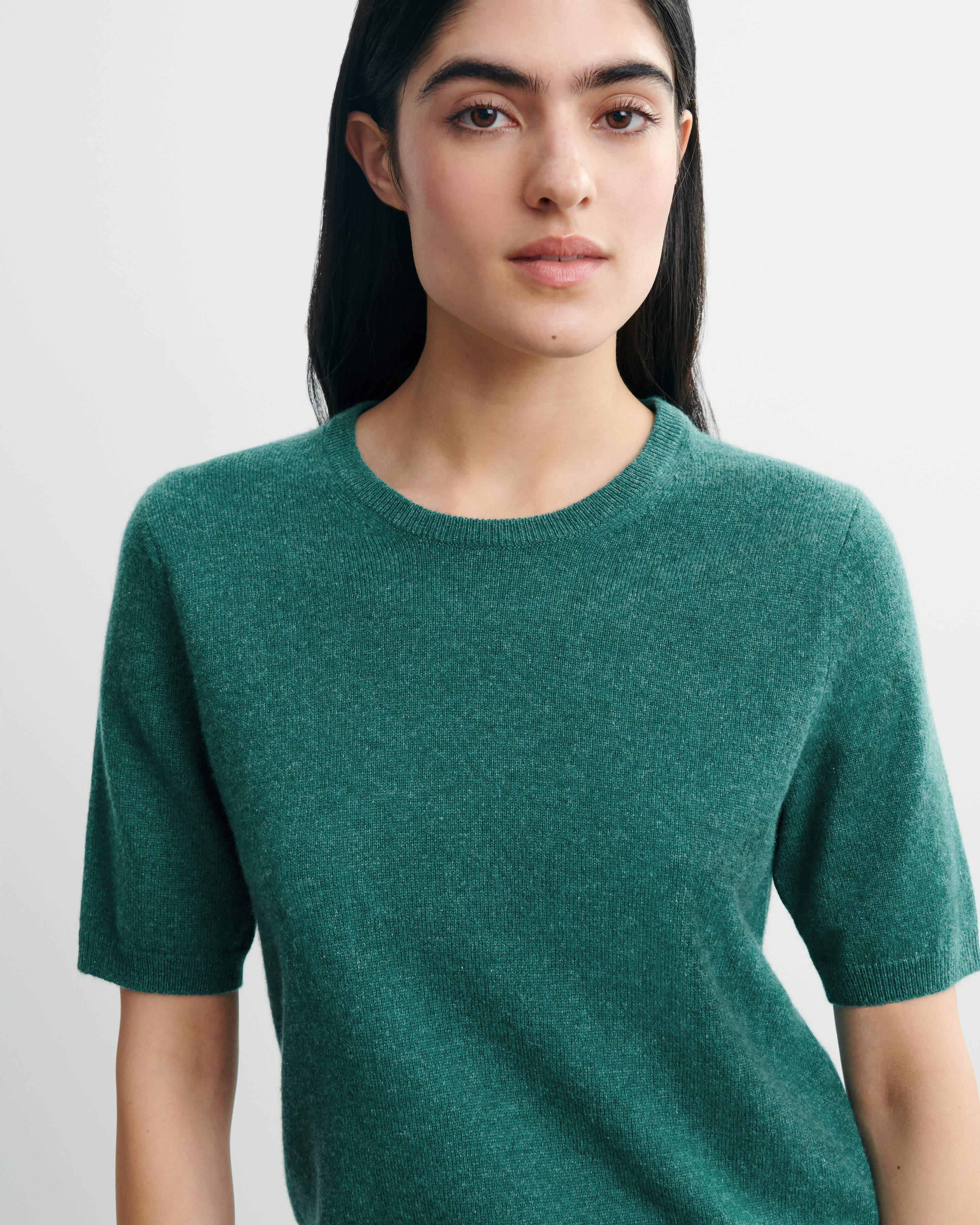 Col rond manches courtes-CEDRE-100% cachemire