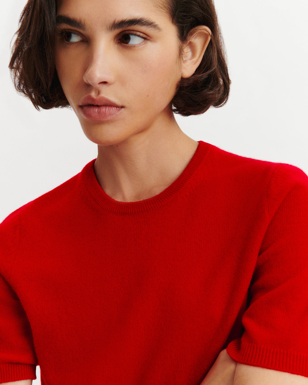 Pull manches courtes Origines-ROUGE QUARANTE-100% cachemire