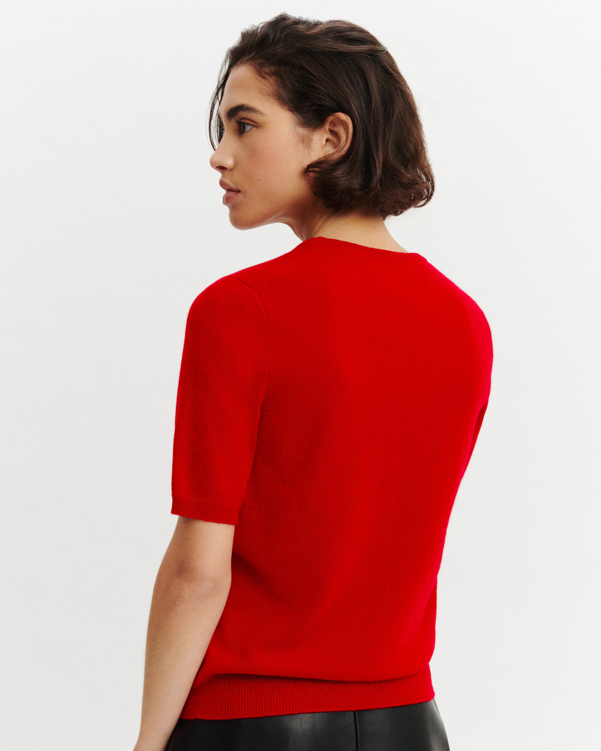 Pull manches courtes Origines-ROUGE QUARANTE-100% cachemire