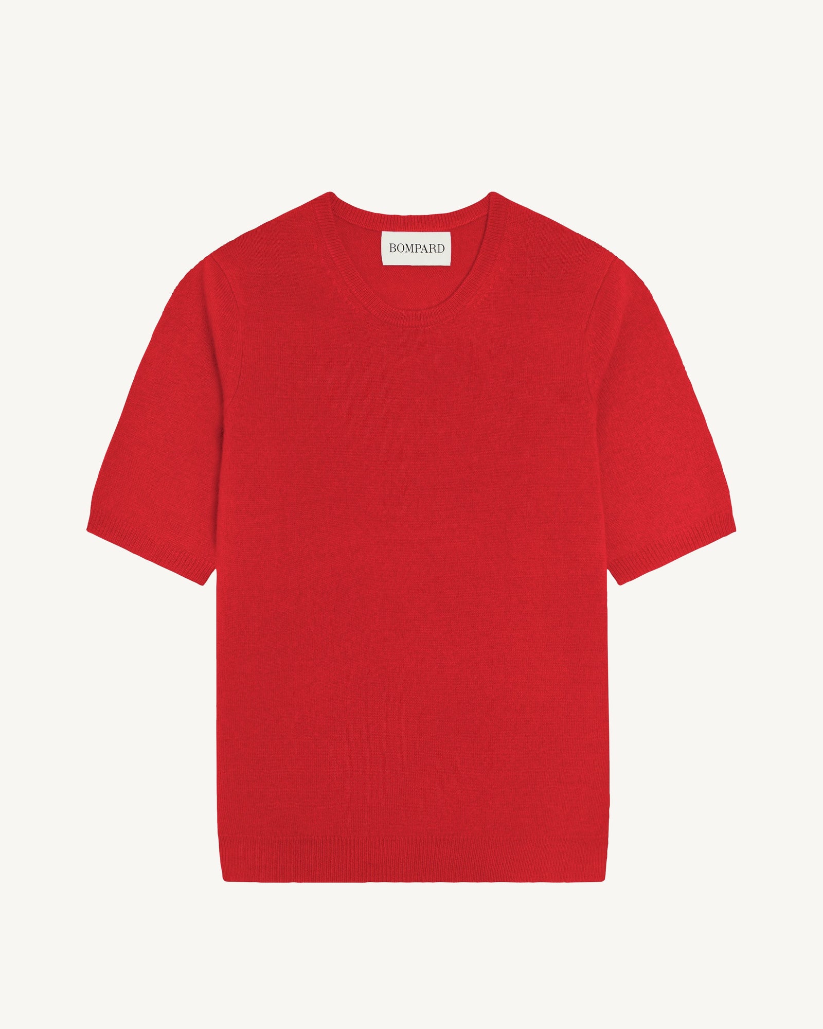 Col rond manches courtes-ROUGE QUARANTE-100% cachemire