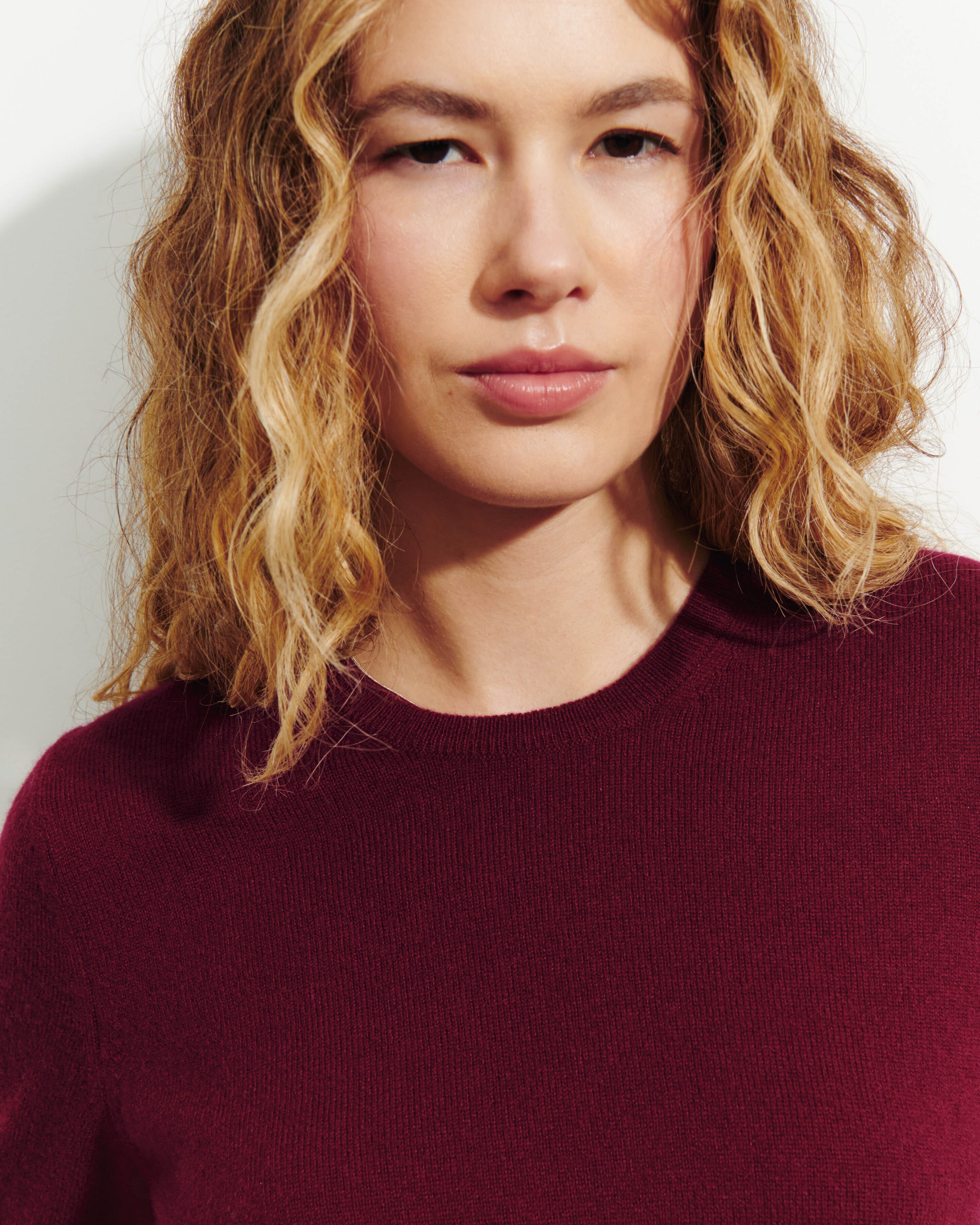 Col rond manches courtes-OXALIS-100% cachemire