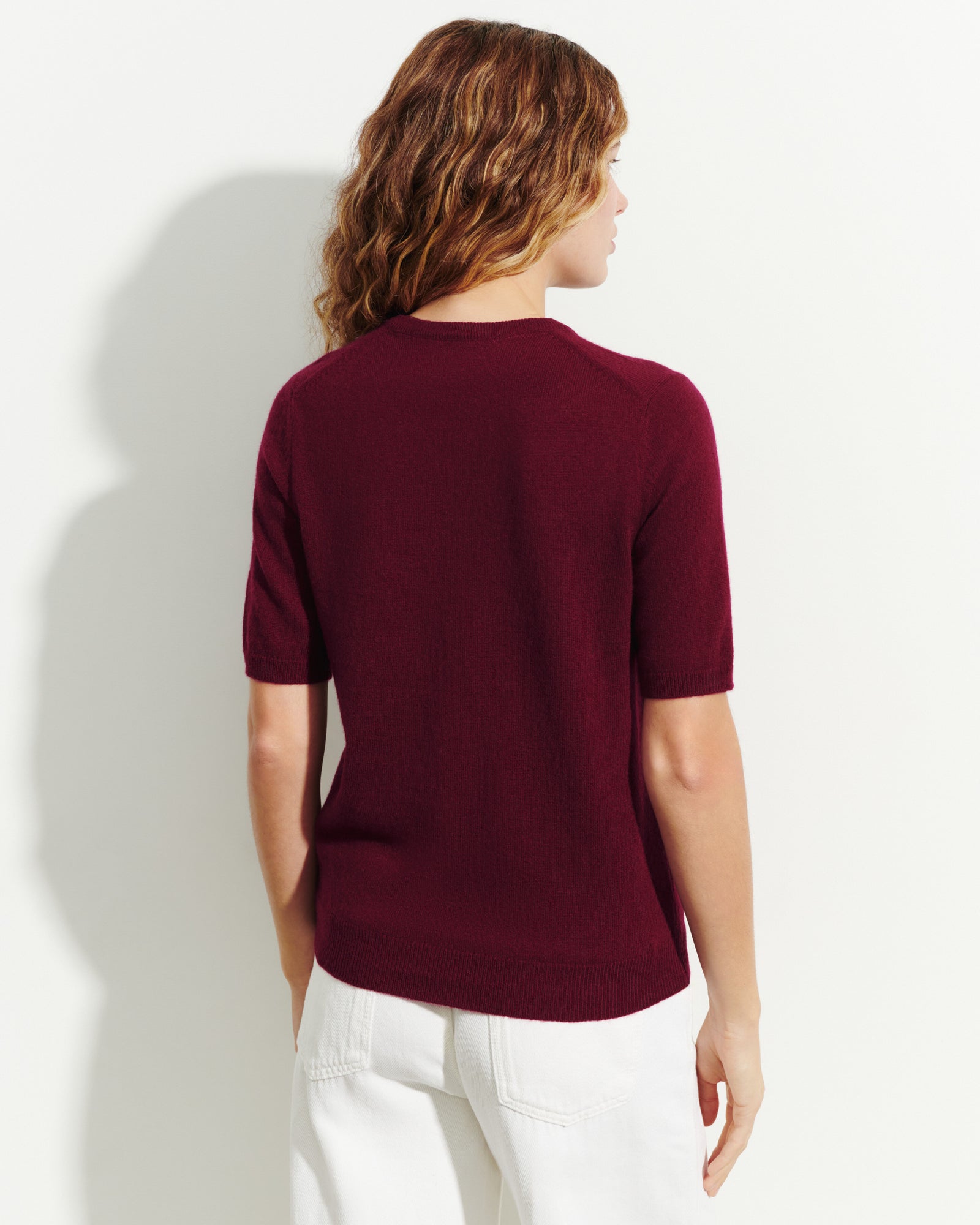 Col rond manches courtes-OXALIS-100% cachemire