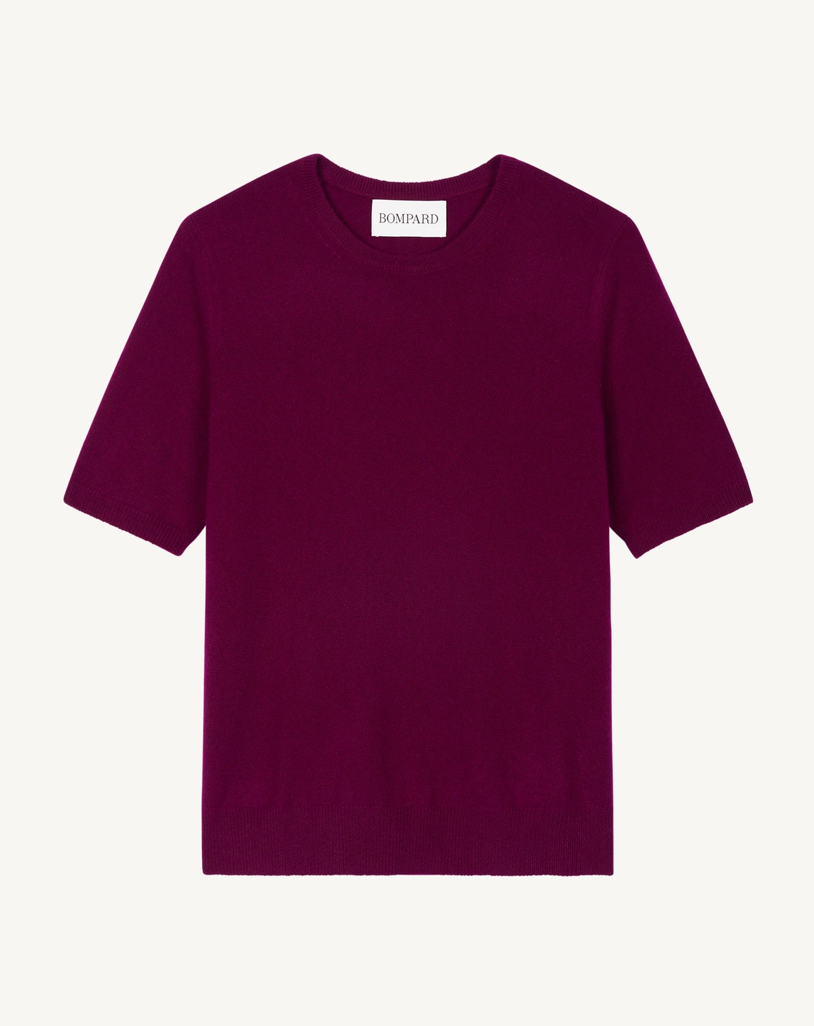 Col rond manches courtes-OXALIS-100% cachemire