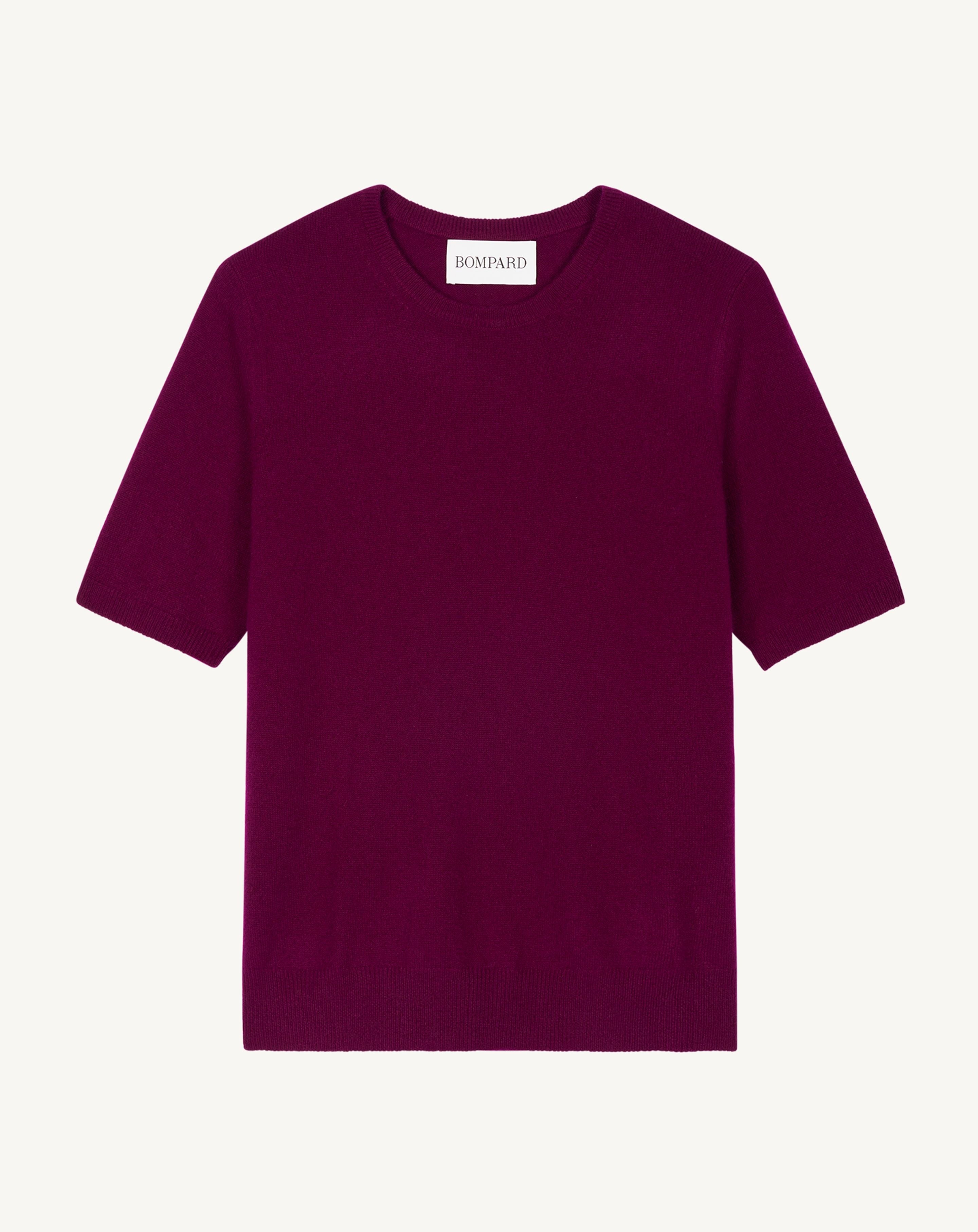 Col rond manches courtes-OXALIS-100% cachemire