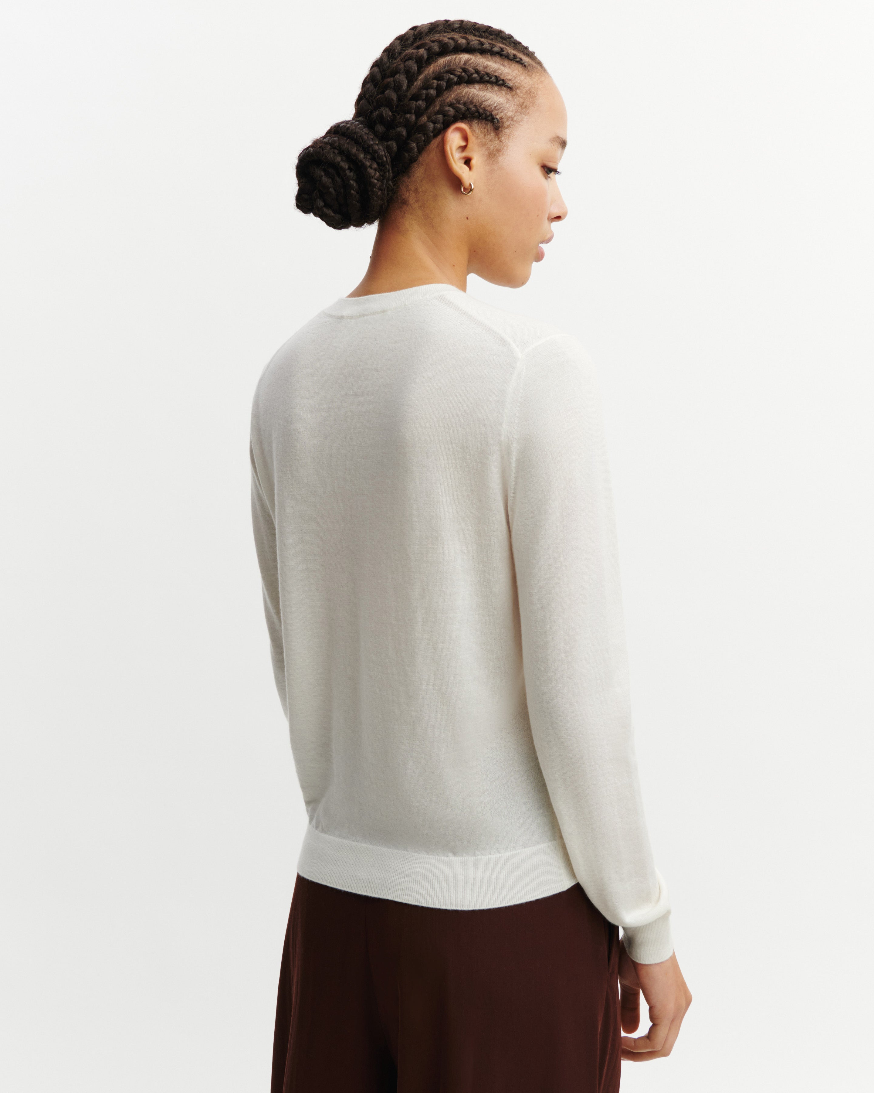 Pull col rond ultrafin-NATUREL-100% cachemire
