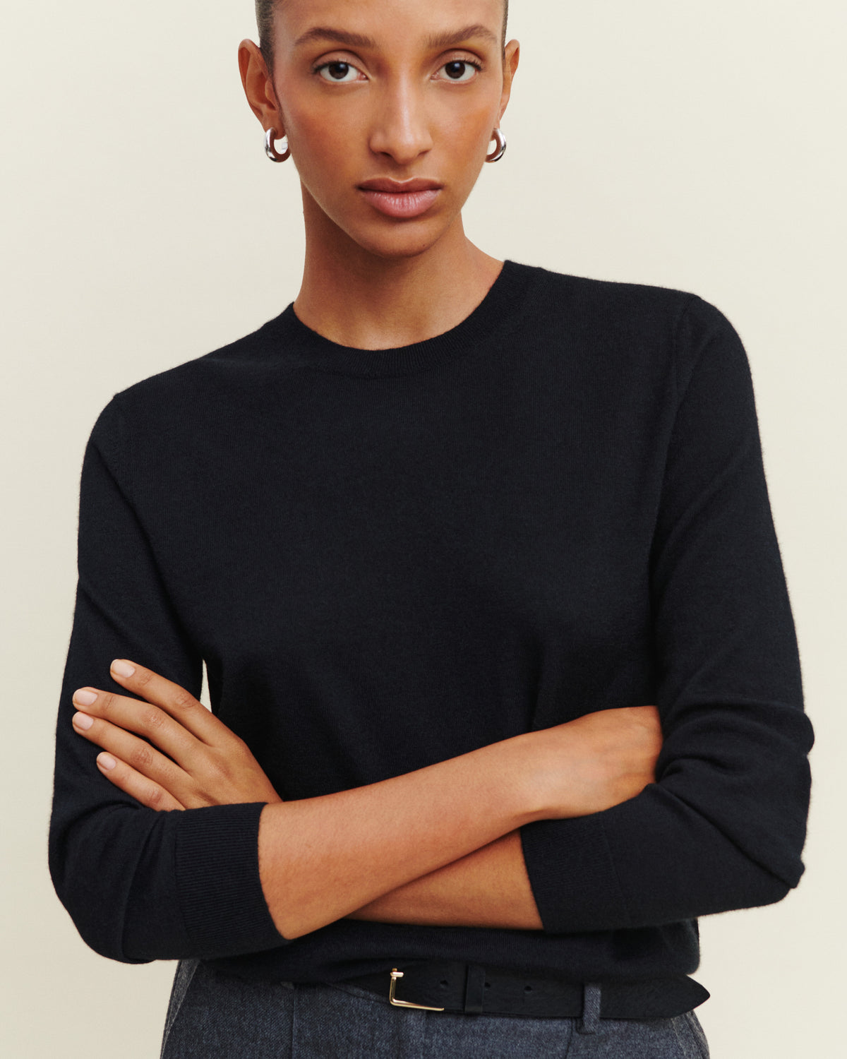 Pull col rond Félicie-NOIR-100% cachemire