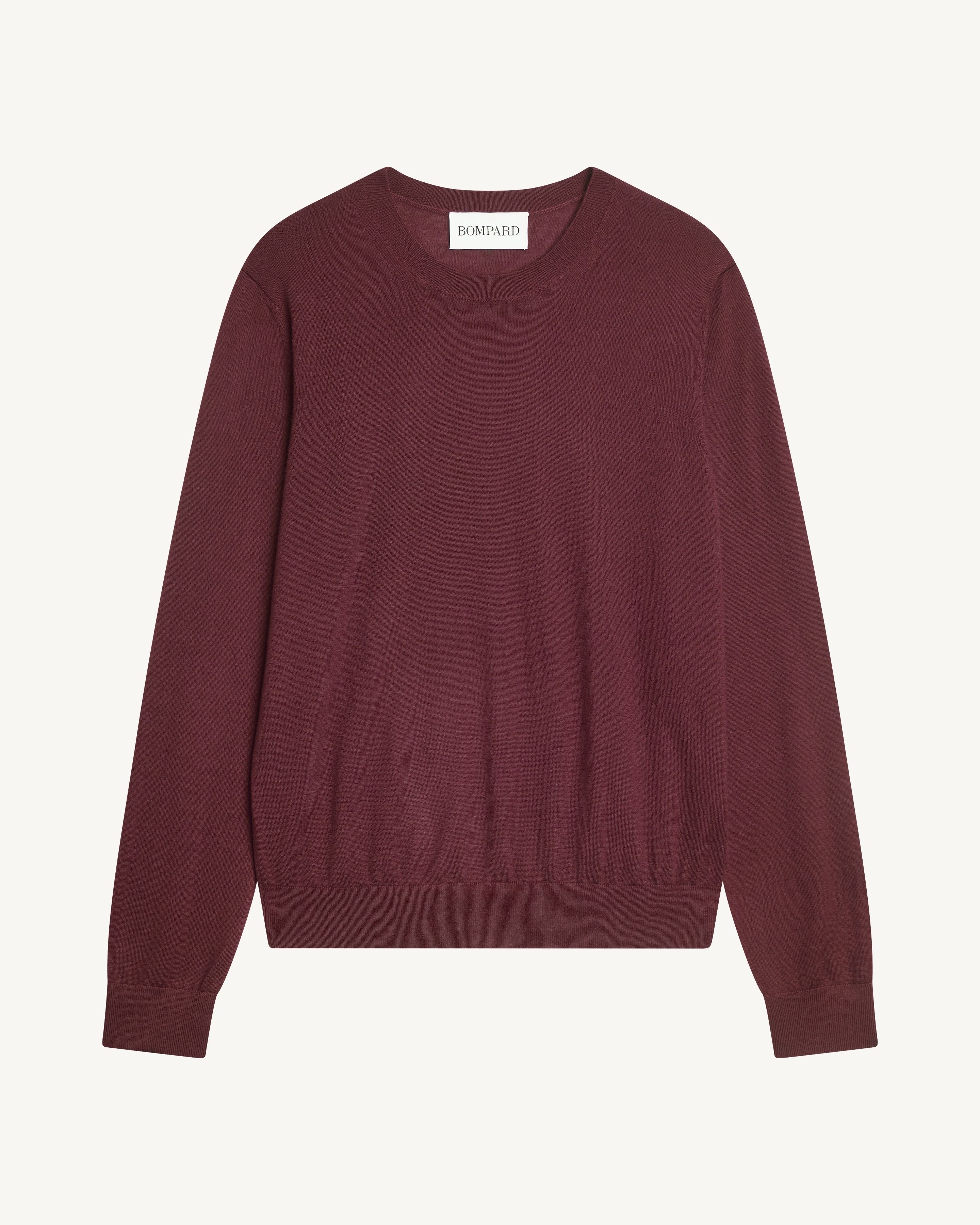 Pull col rond ultrafin-GRENAT-100% cachemire