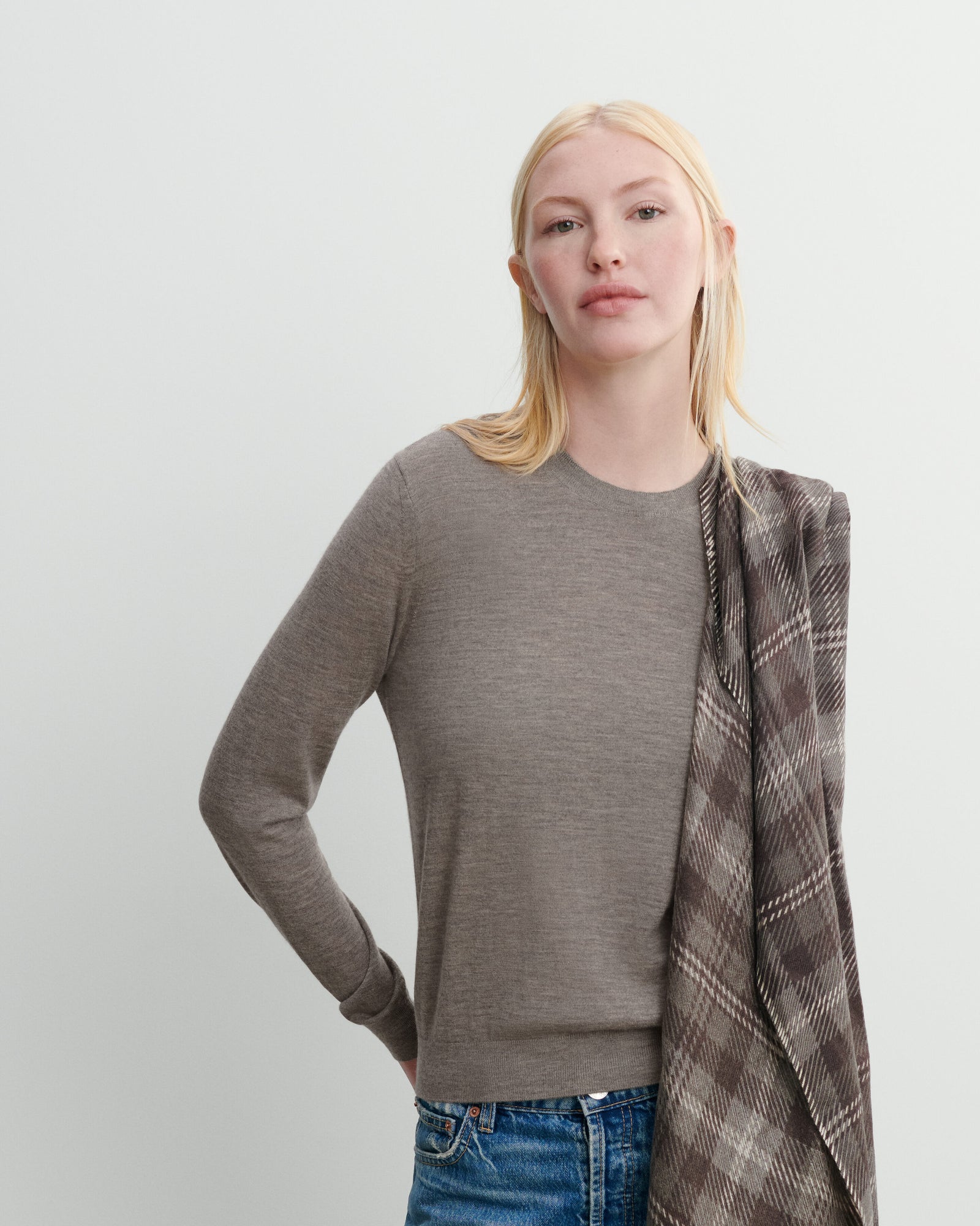 Pull col rond ultrafin-MILLET-100% cachemire
