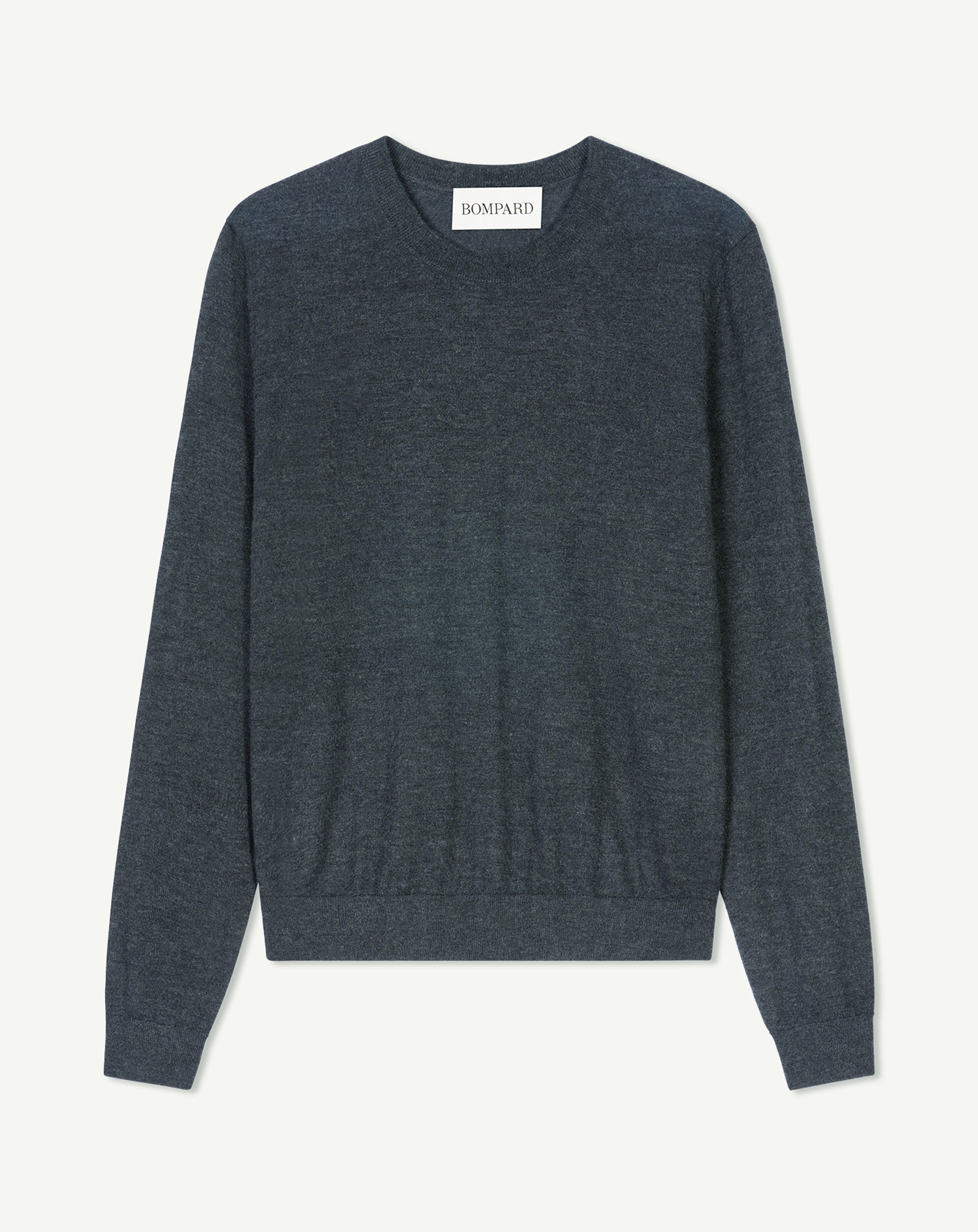 Pull col rond ultrafin-CHARBON-100% cachemire