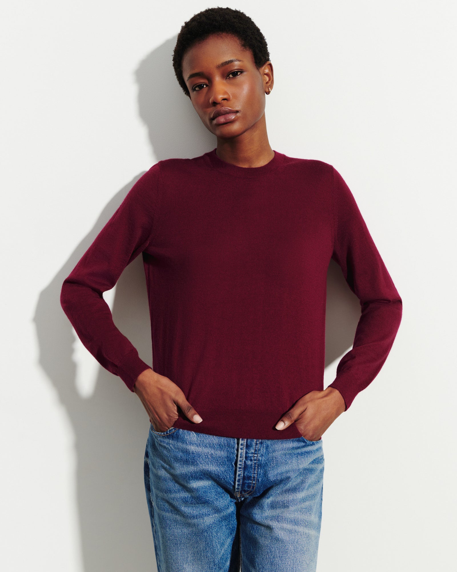 Pull col rond ultrafin-OXALIS-100% cachemire