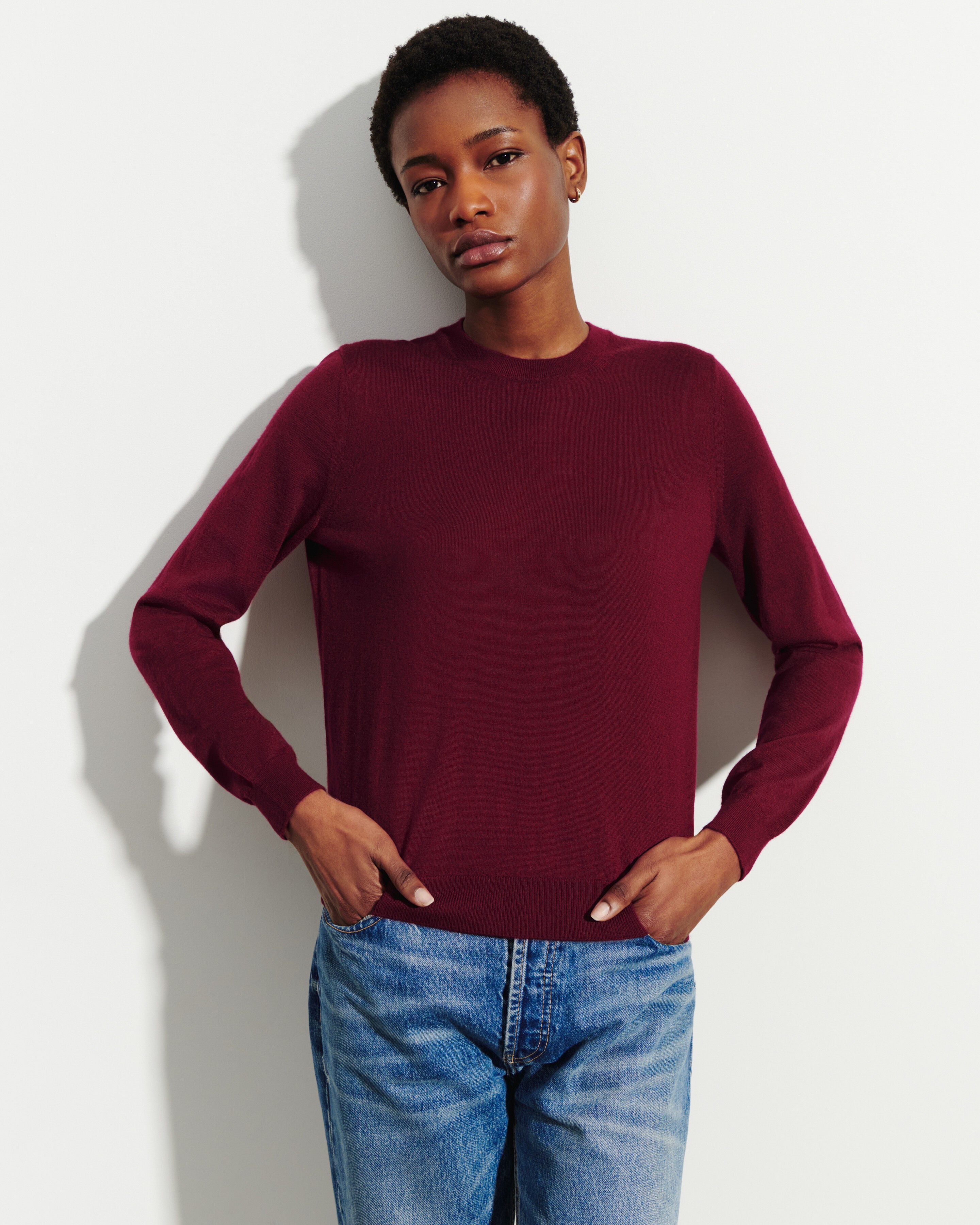 Pull col rond ultrafin-OXALIS-100% cachemire